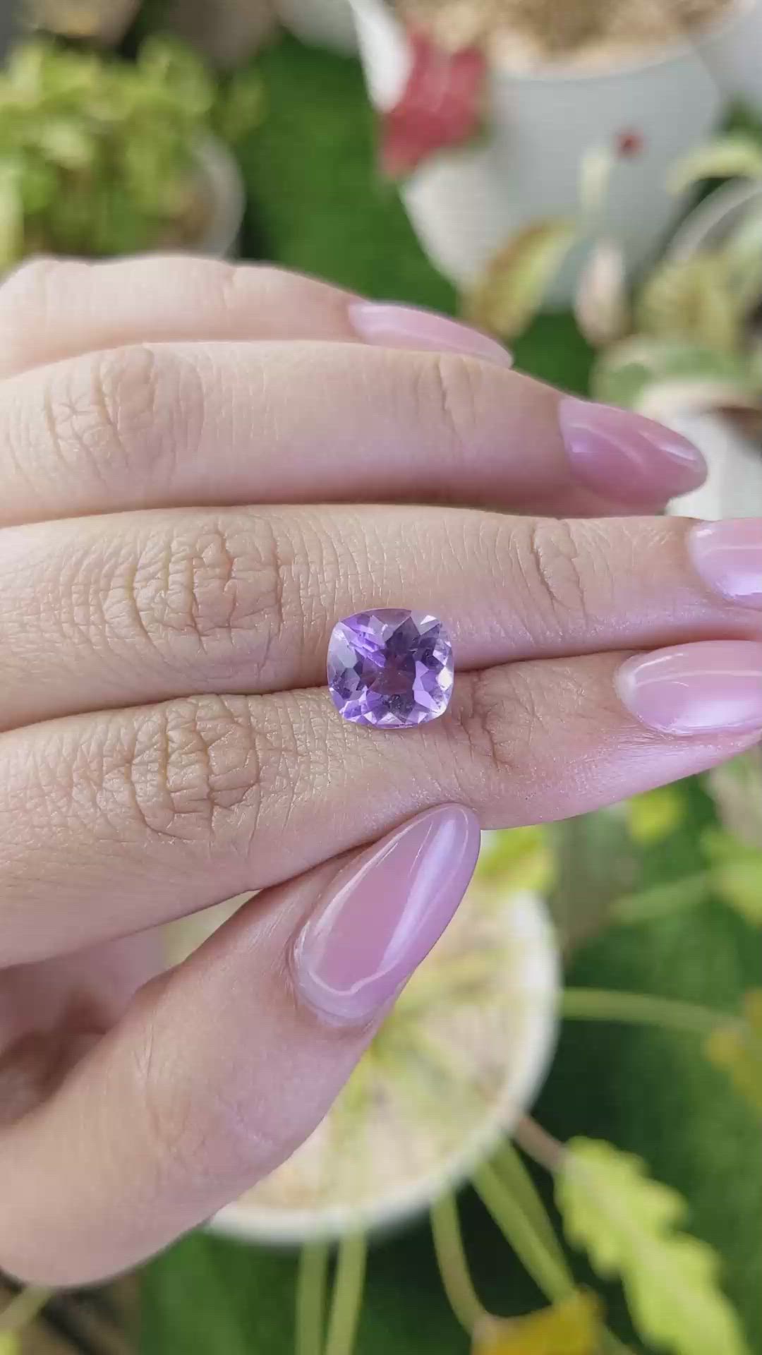 3.07 Ct. Purple Amethyst from Brazil Size Video