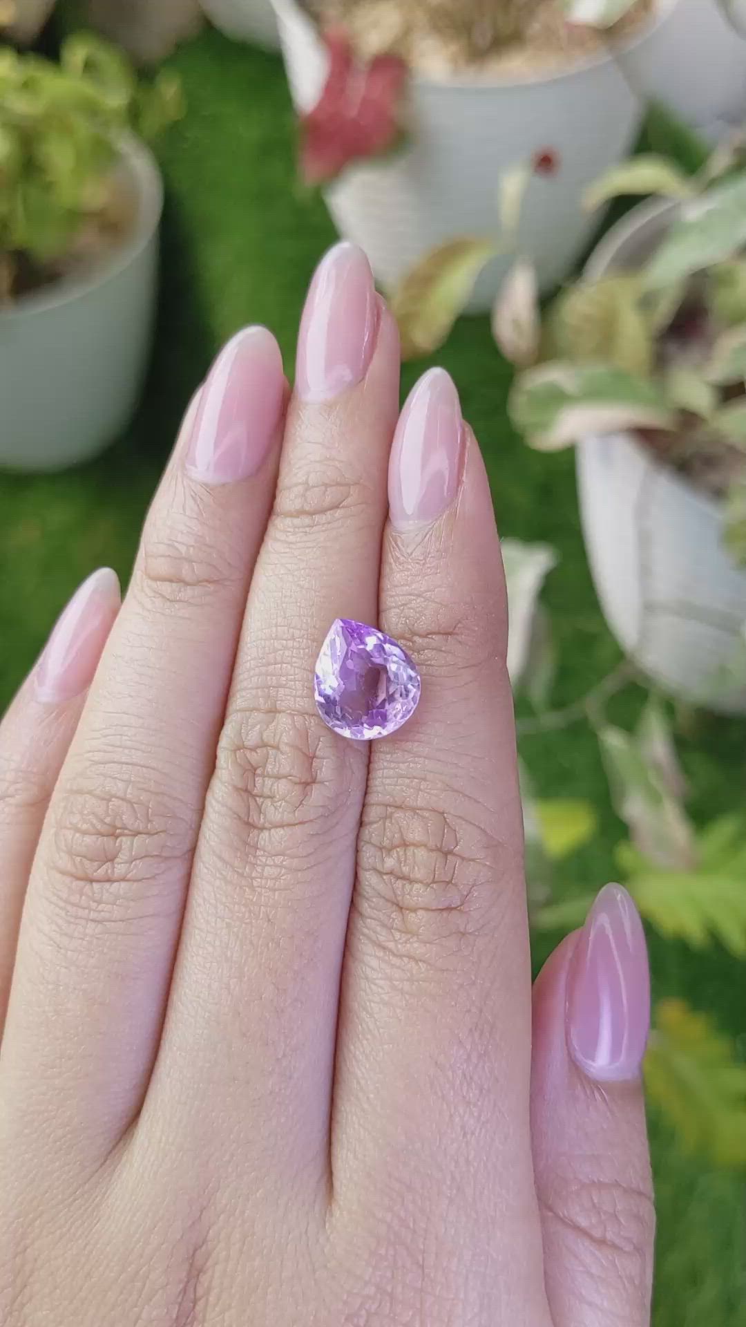 4.00 Ct. Purple Amethyst from Brazil Size Video