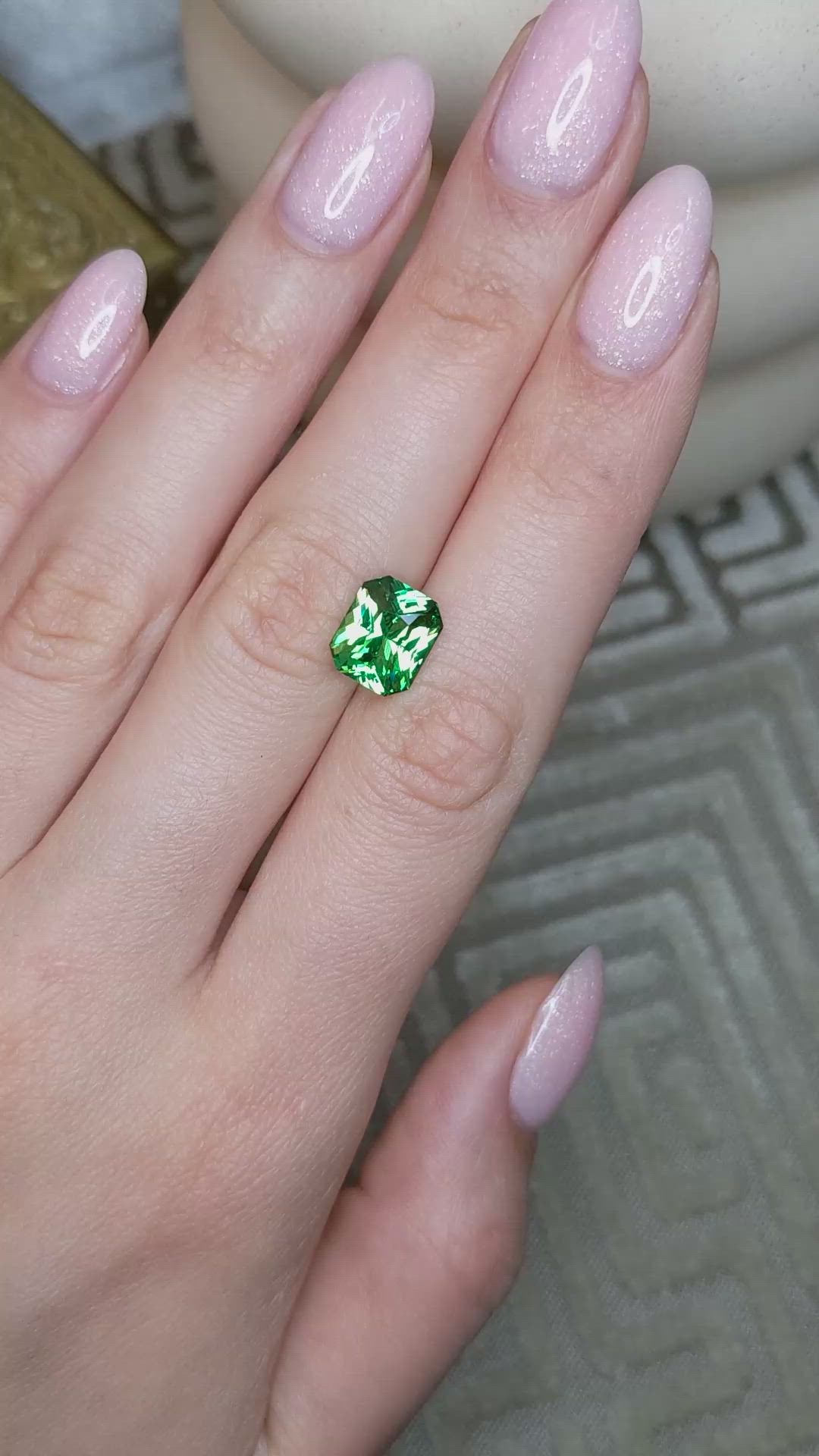 4.05 Ct. Tsavorite Garnet from Madagascar Size Video
