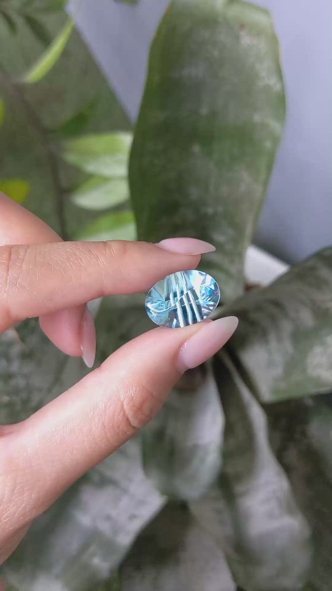 15.63 Ct. Blue Topaz from Brazil Size Video