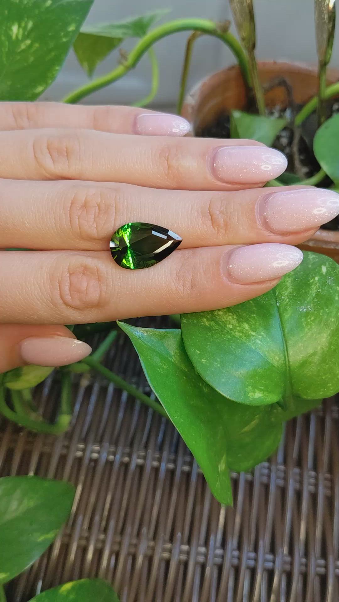 7.48 Ct. Green Tourmaline from Africa Size Video