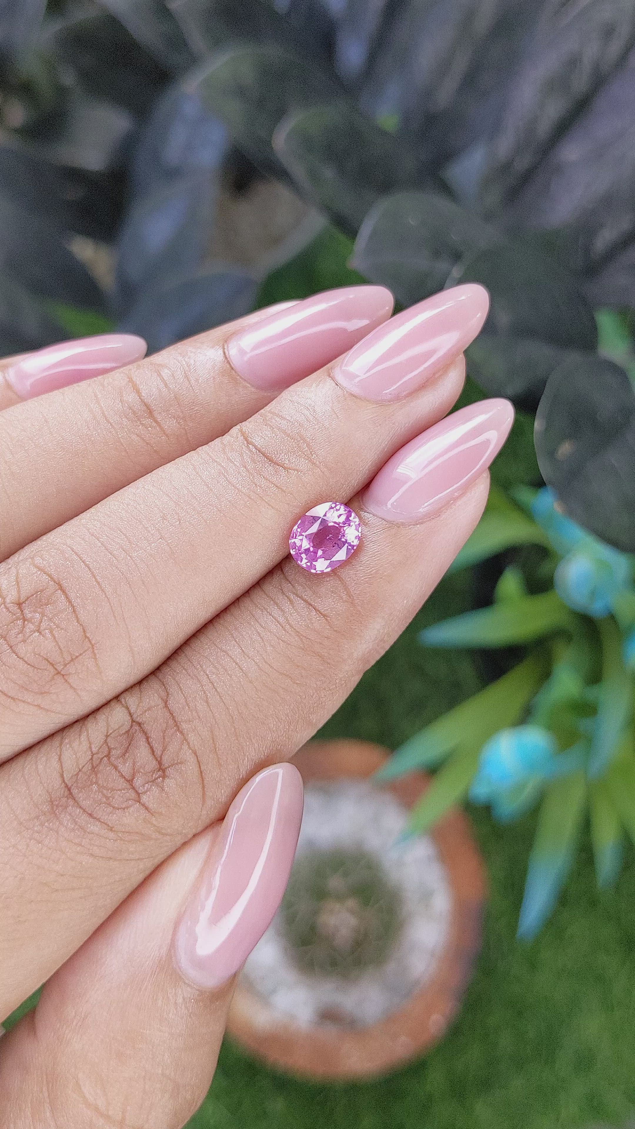 1.17 Ct. Purplish Pink Spinel from Tanzania Size Video