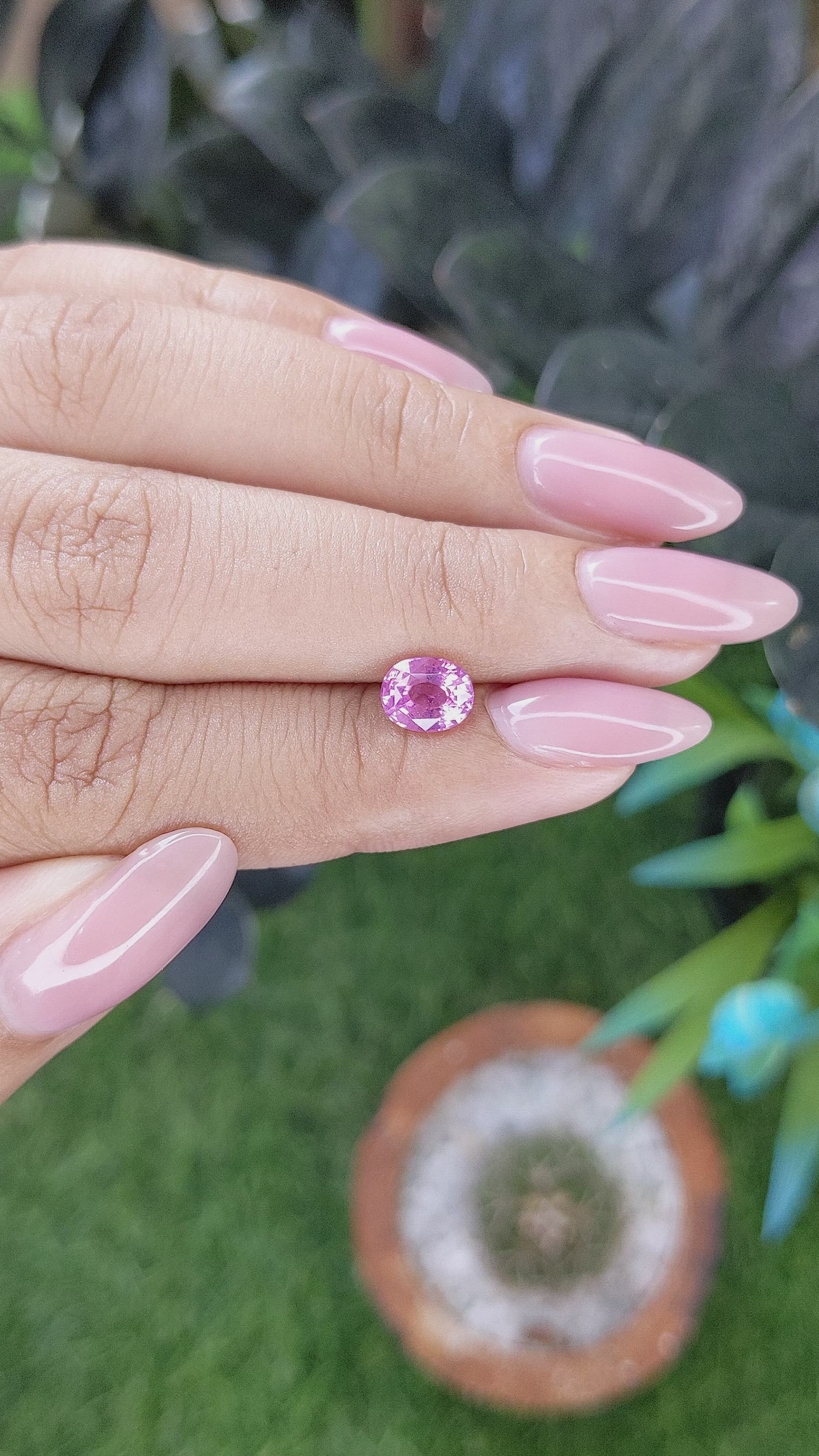 1.17 Ct. Purplish Pink Spinel from Tanzania Size Video