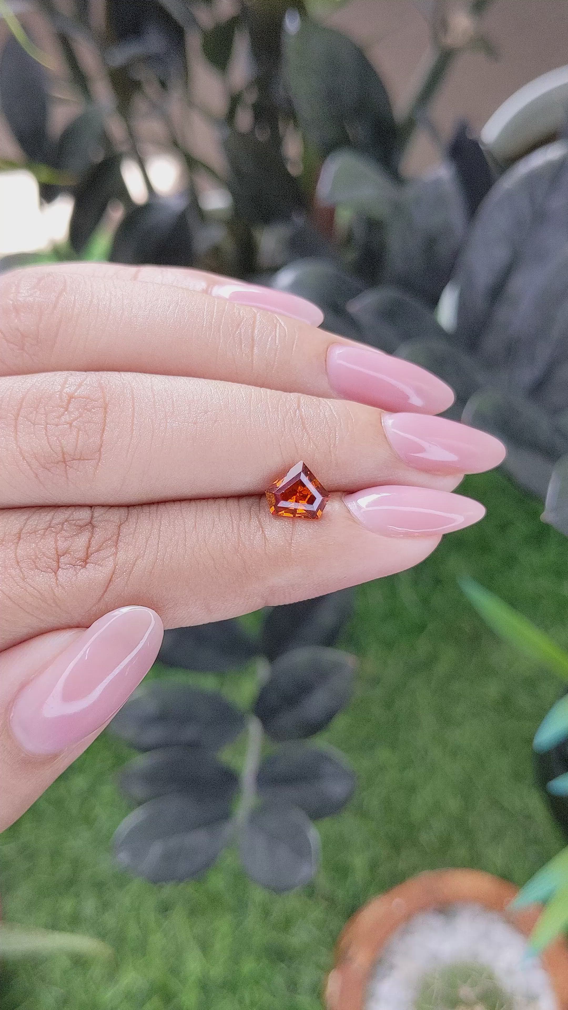 1.18 Ct. Brownish Orange Garnet from Ceylon (Sri Lanka) Size Video