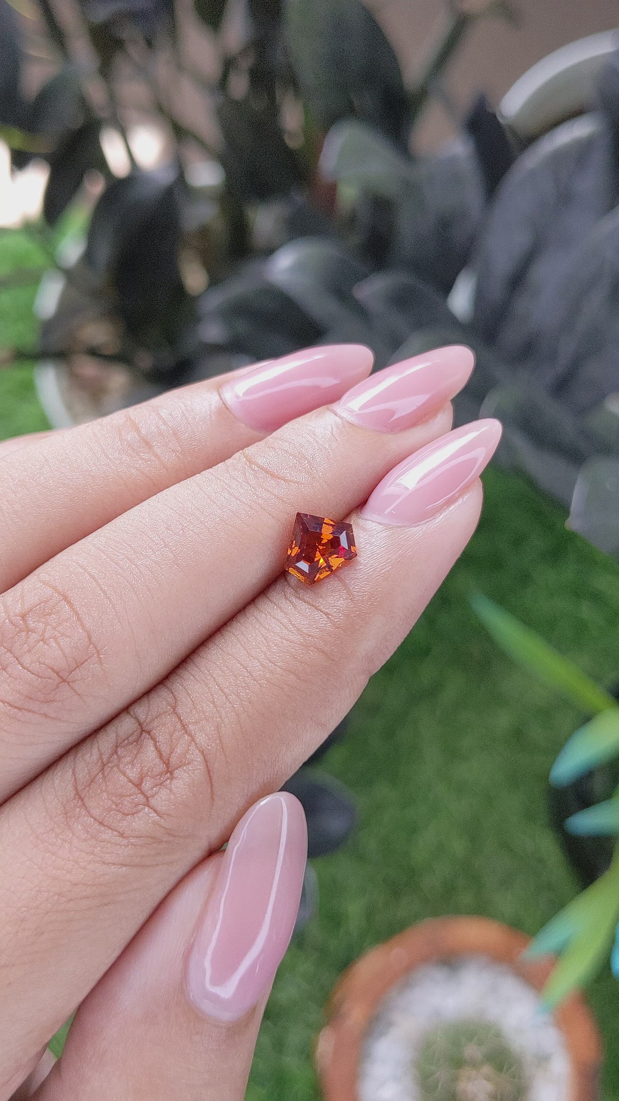 1.18 Ct. Brownish Orange Garnet from Ceylon (Sri Lanka) Size Video