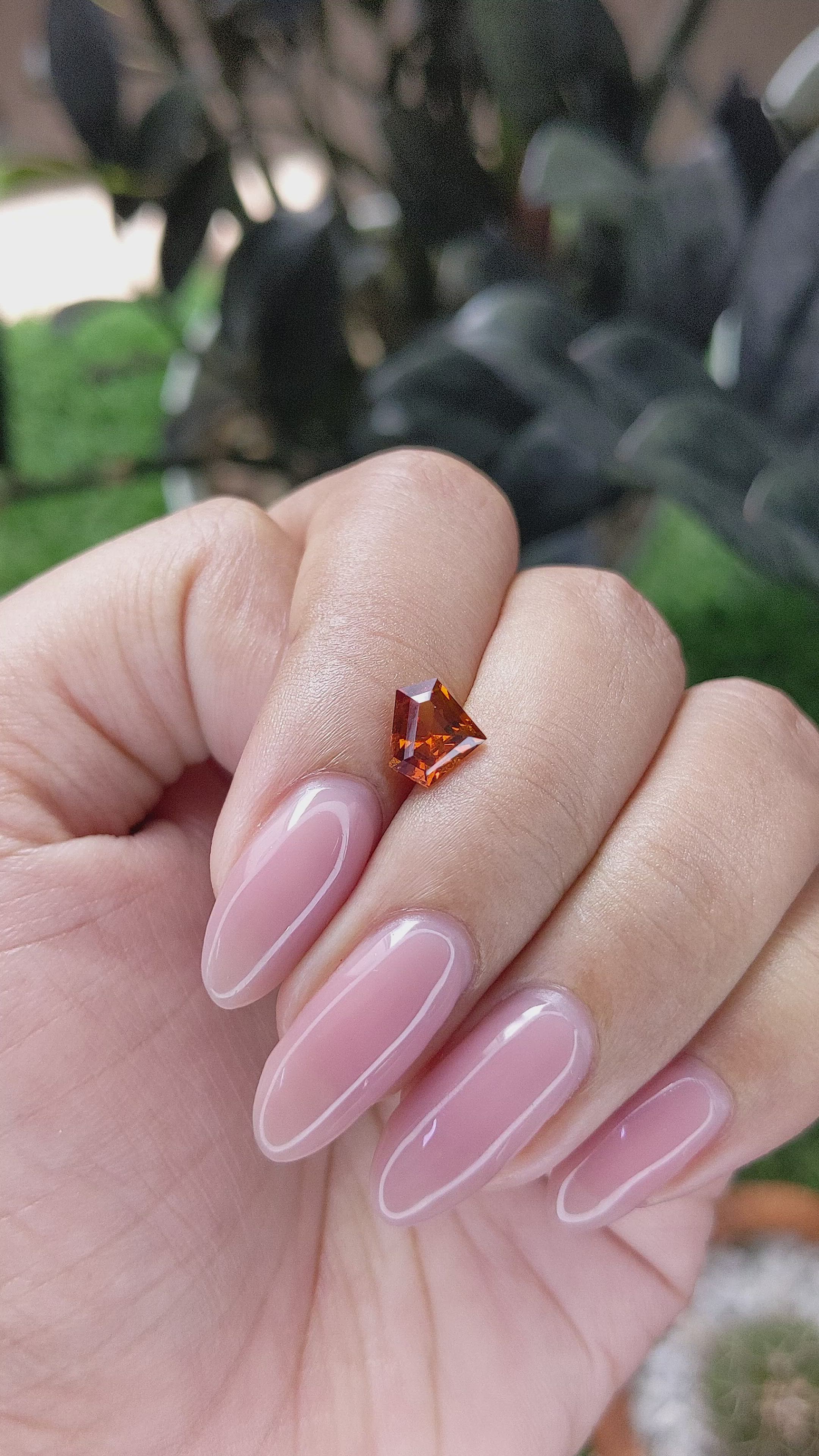 1.18 Ct. Brownish Orange Garnet from Ceylon (Sri Lanka) Size Video