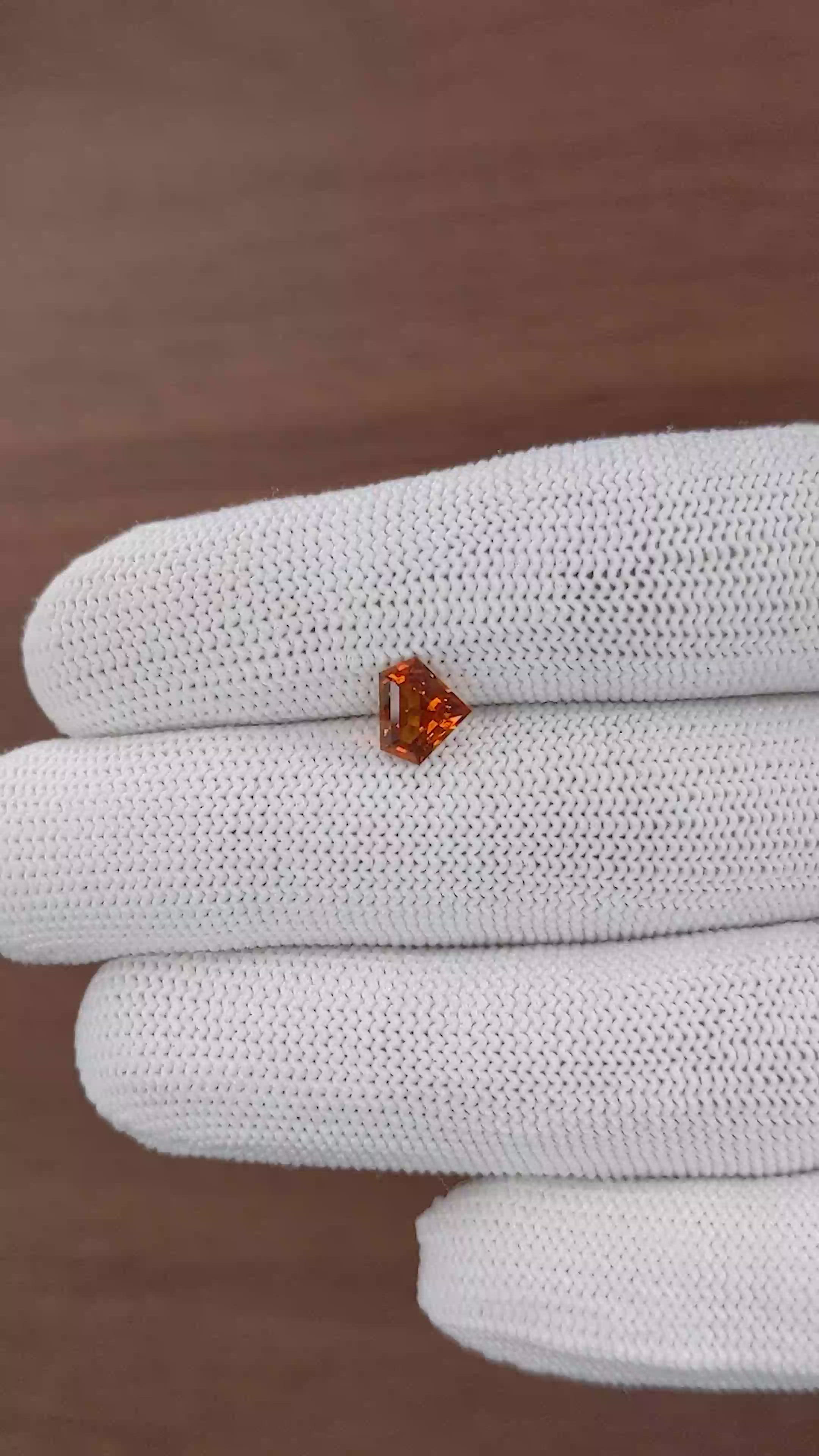 1.18 Ct. Brownish Orange Garnet from Ceylon (Sri Lanka) Size Video
