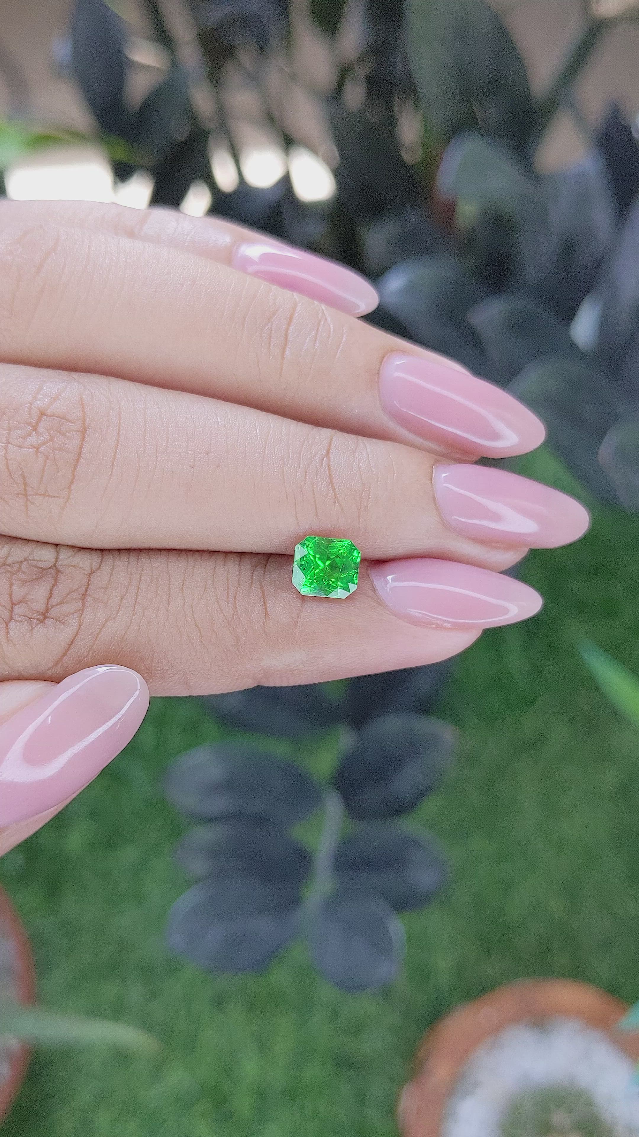 1.05 Ct. Tsavorite Garnet from Tanzania Size Video