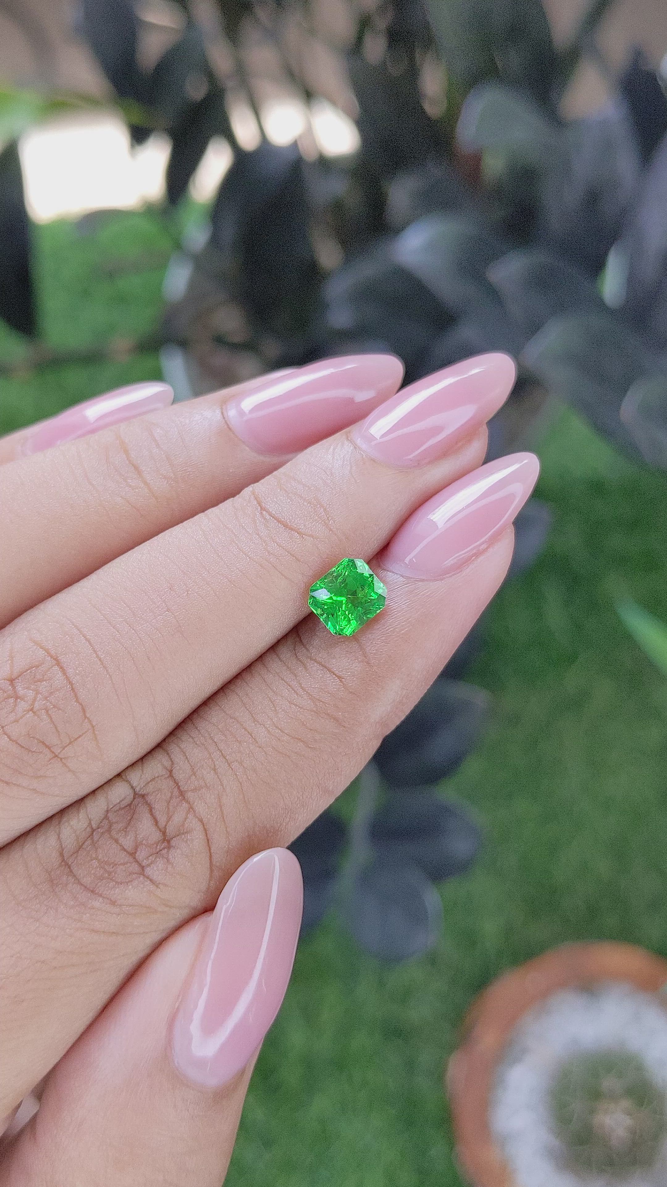 1.05 Ct. Tsavorite Garnet from Tanzania Size Video
