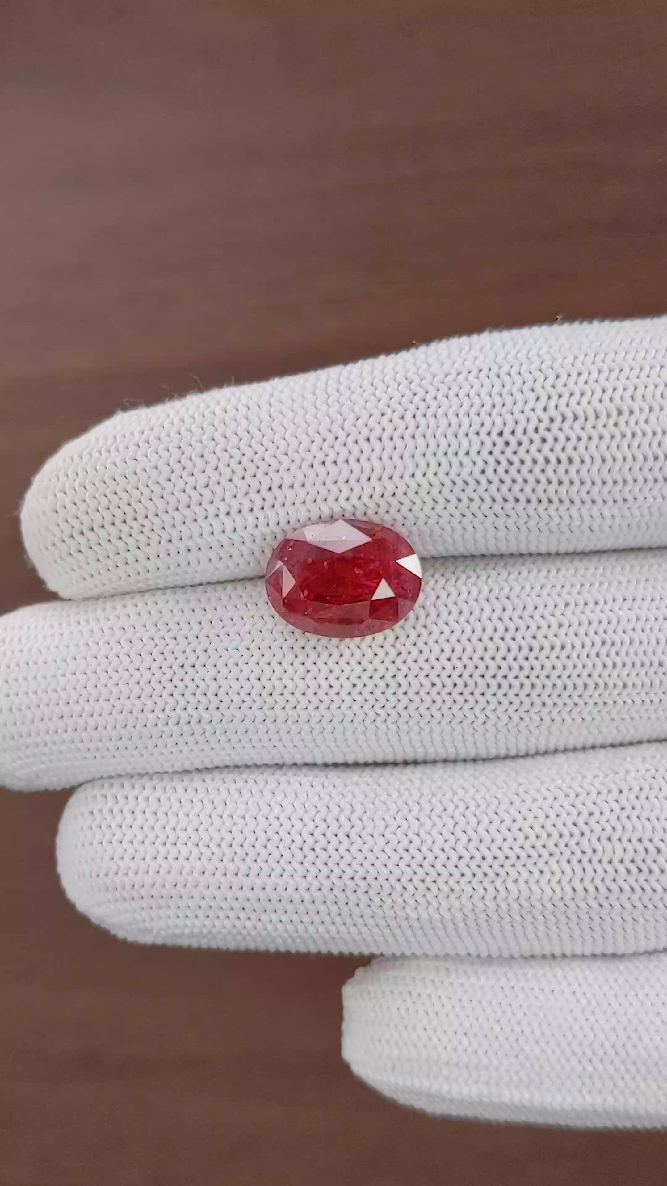 7.89 Ct. Red Spinel from Tanzania Size Video