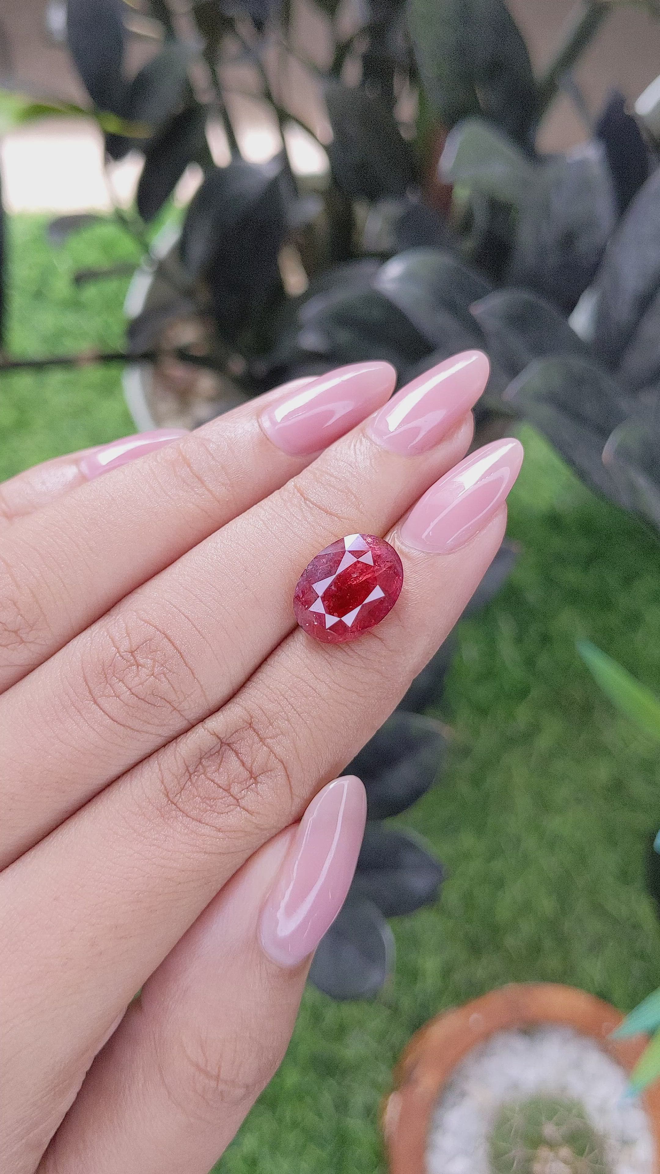 7.89 Ct. Red Spinel from Tanzania Size Video