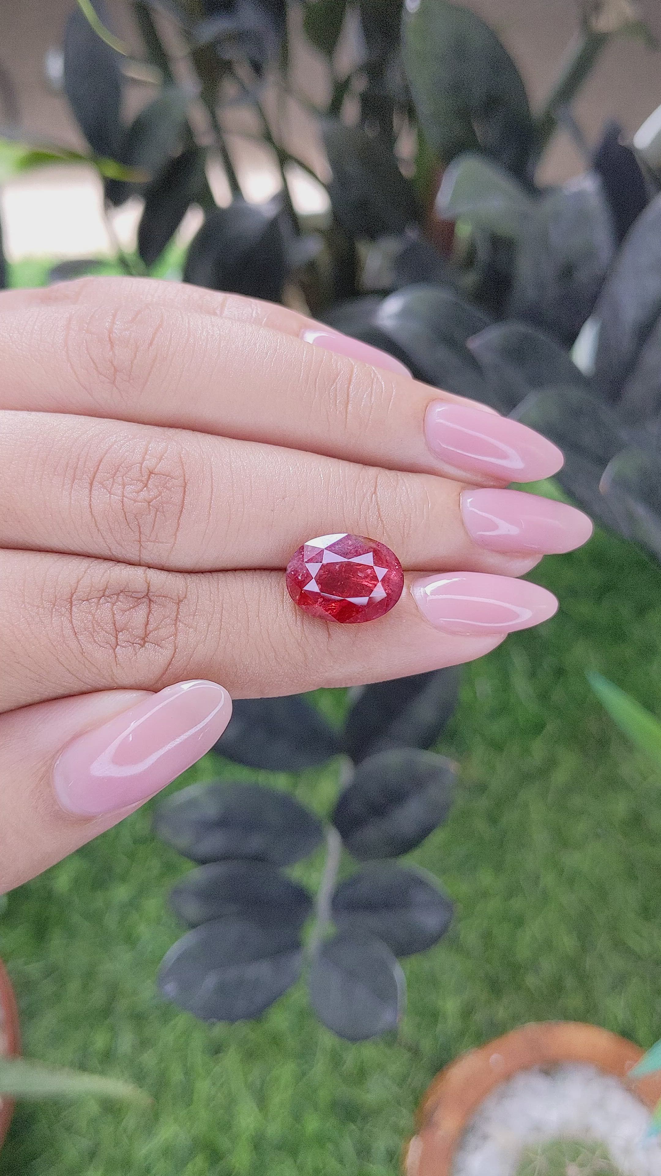 7.89 Ct. Red Spinel from Tanzania Size Video