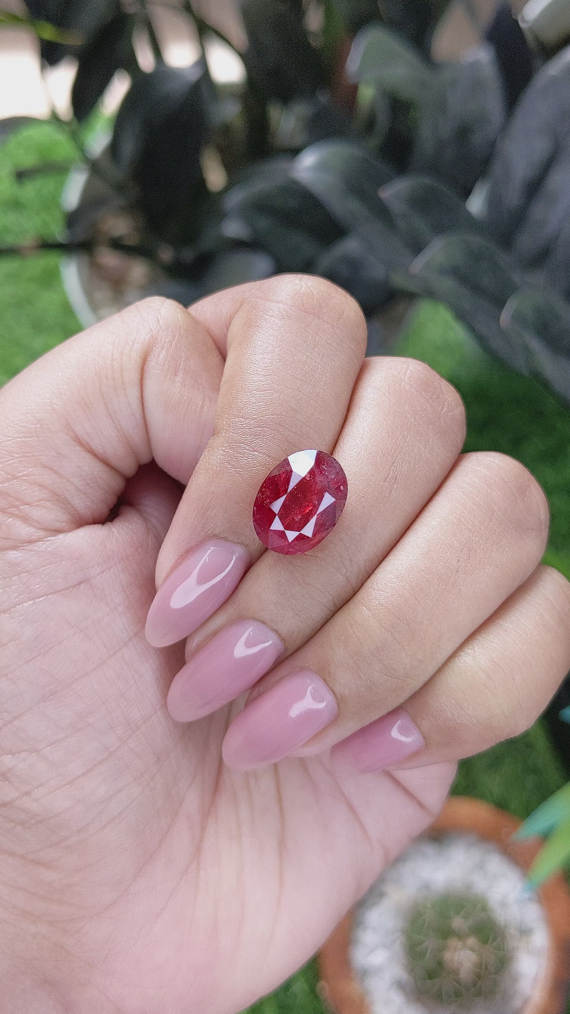 7.89 Ct. Red Spinel from Tanzania Size Video