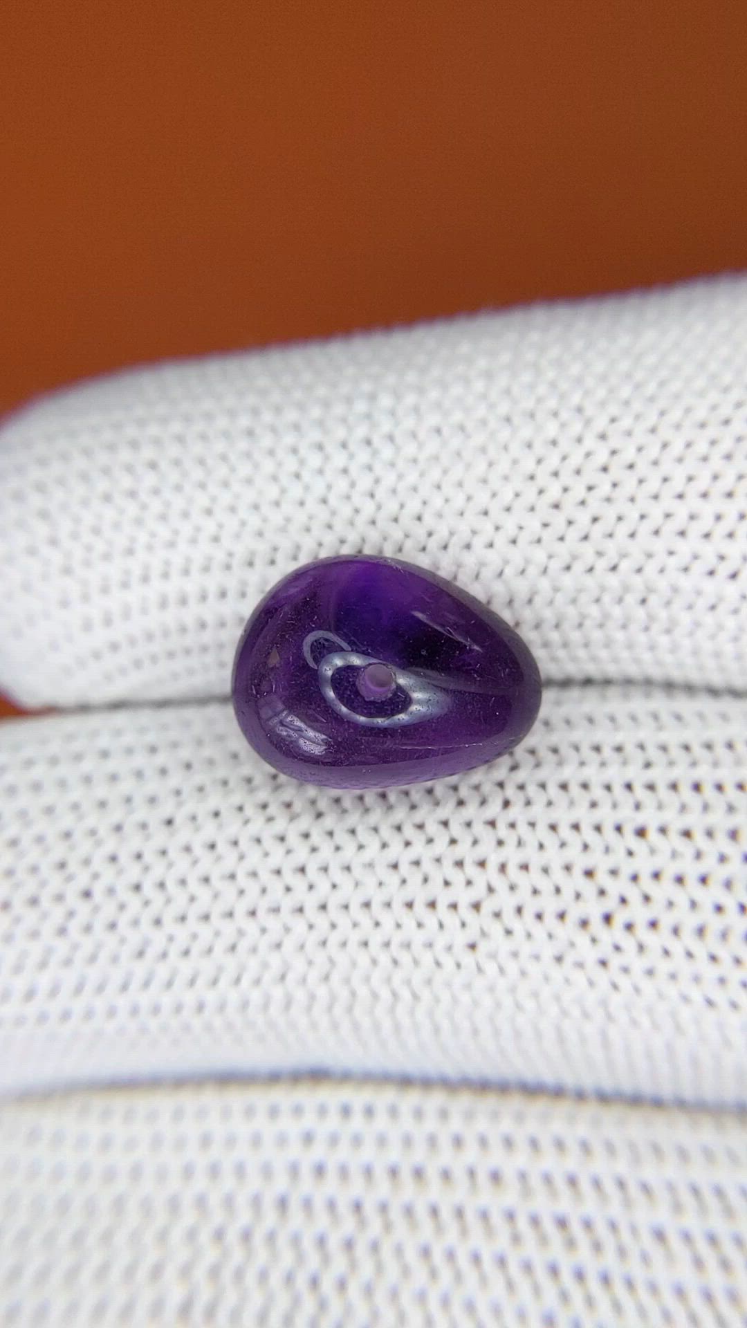 6.19 Ct. Purple Cabochon Amethyst from Ceylon (Sri Lanka) Size Video