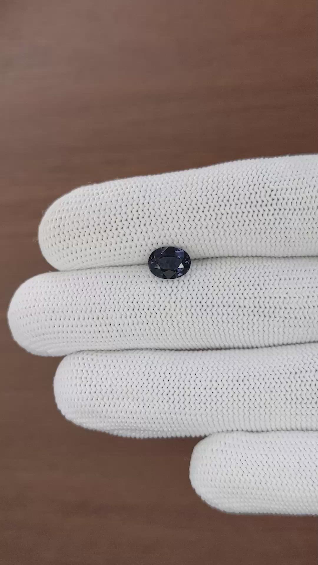 1.60 Ct. Purplish Blue Cobalt Spinel from Ceylon (Sri Lanka) Size Video