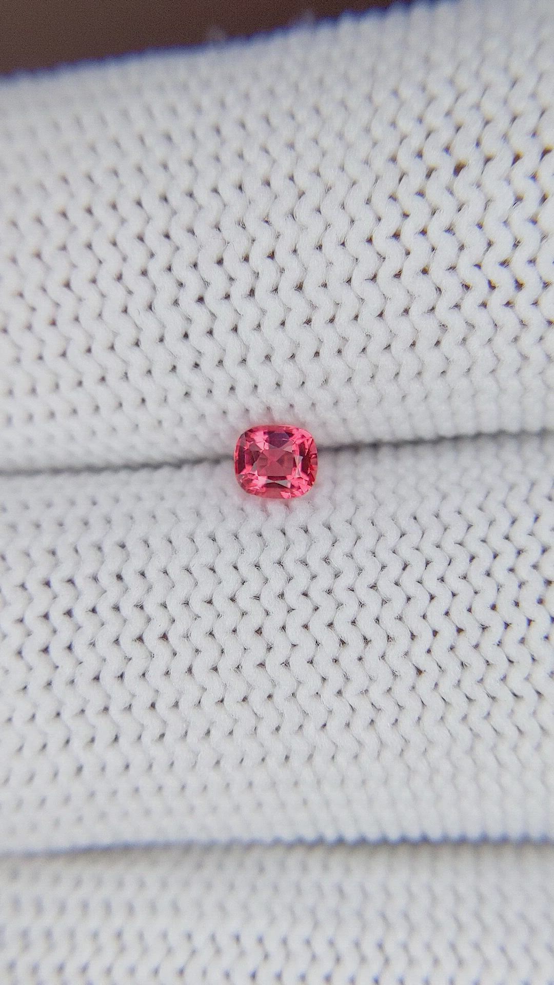 0.19 Ct. Orangish Pink Spinel from Tanzania Size Video