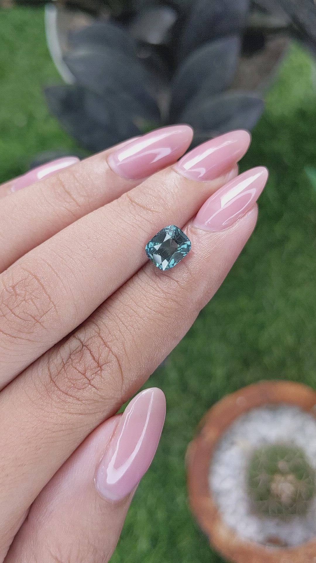 2.09 Ct. Greenish Blue Spinel from Ceylon (Sri Lanka) Size Video
