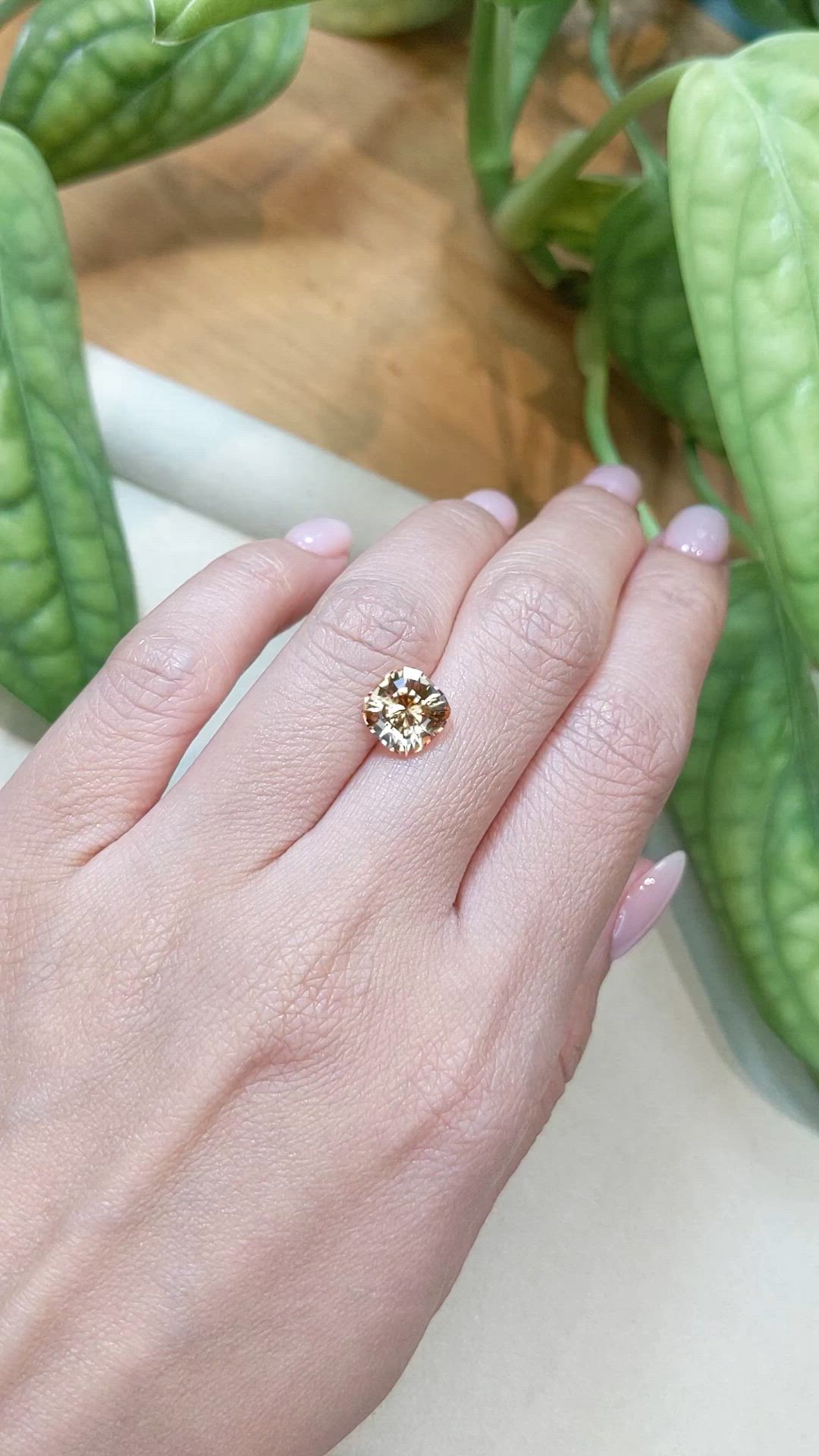 2.91 Ct. Golden Brown Garnet from South Africa Size Video