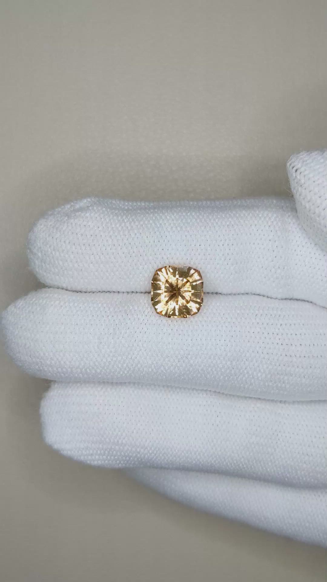 2.91 Ct. Golden Brown Garnet from South Africa Size Video