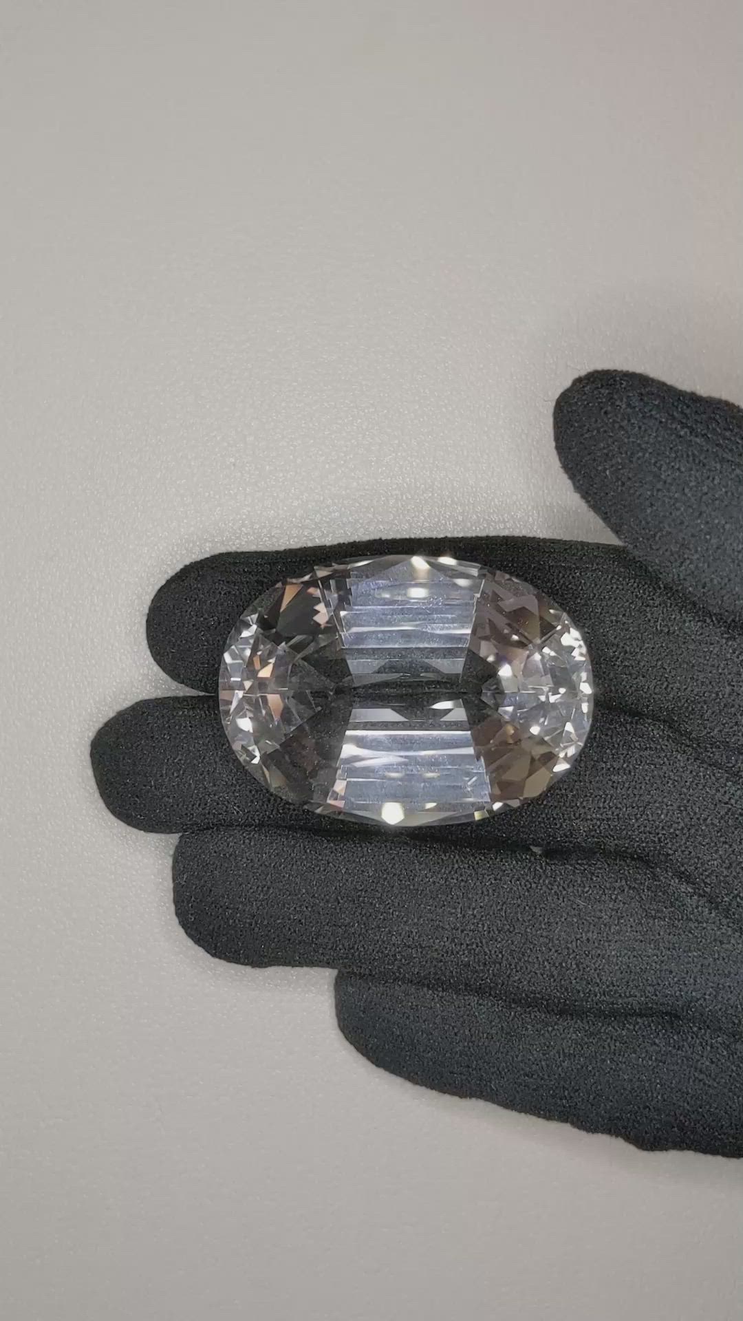 145.75 Ct. White Topaz from Brazil Size Video