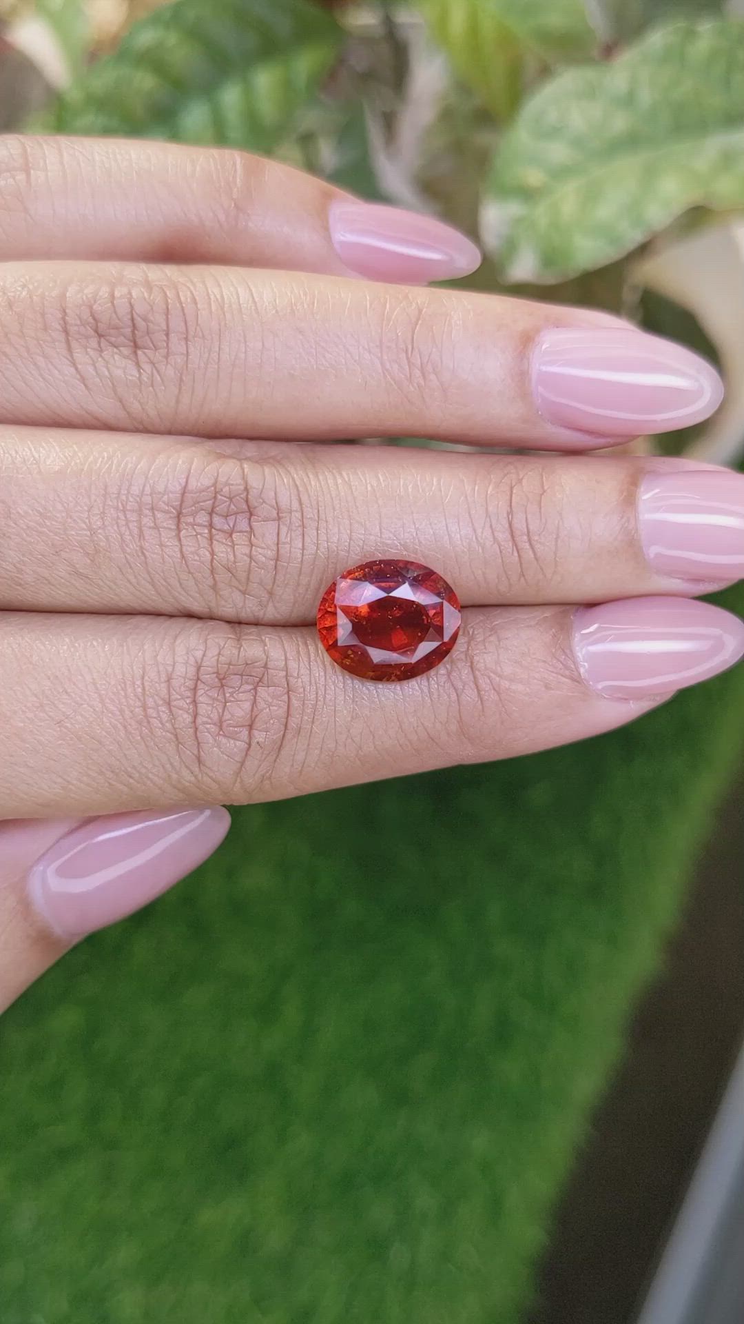 5.88 Ct. Reddish Orange Hessonite Garnet from Madagascar Size Video