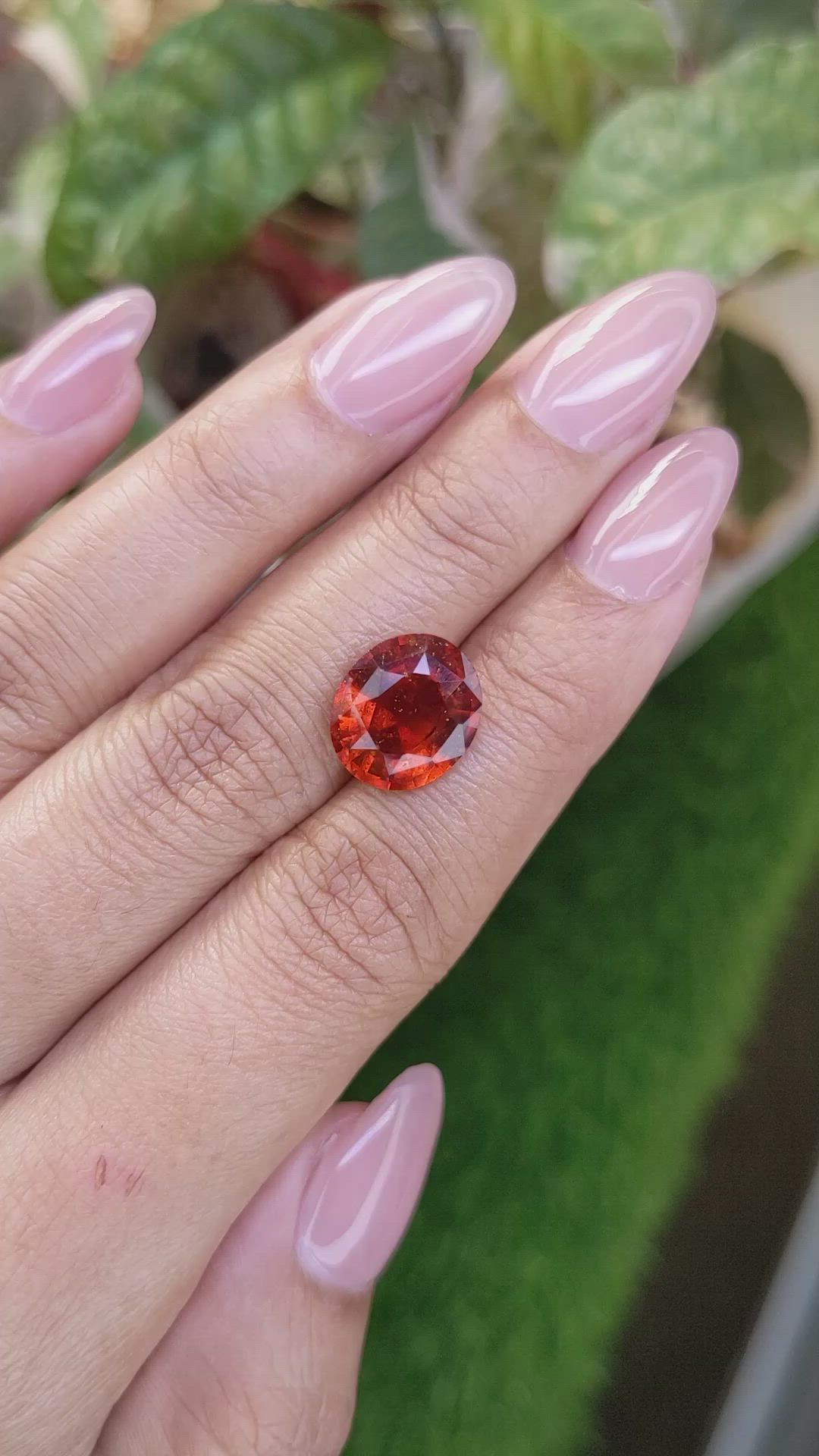 5.88 Ct. Reddish Orange Hessonite Garnet from Madagascar Size Video