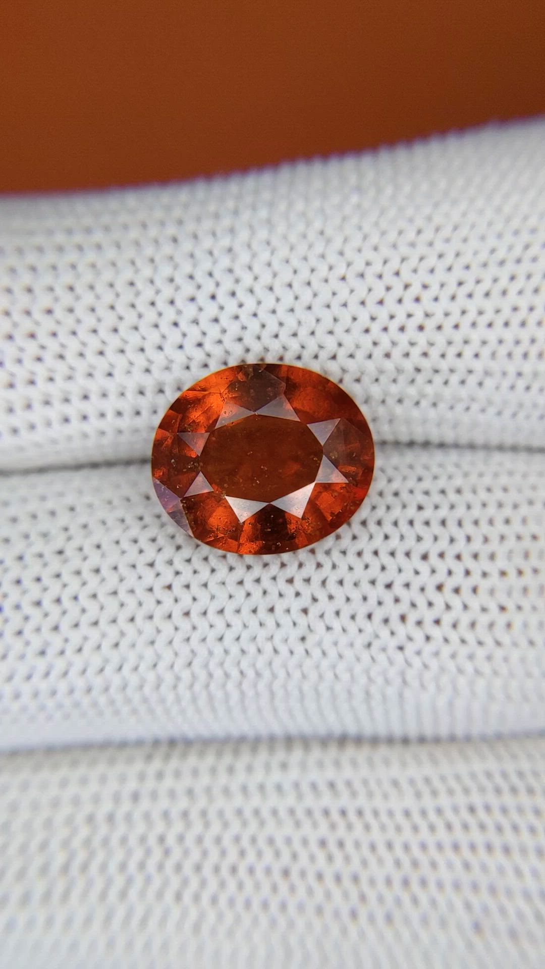 5.88 Ct. Reddish Orange Hessonite Garnet from Madagascar Size Video