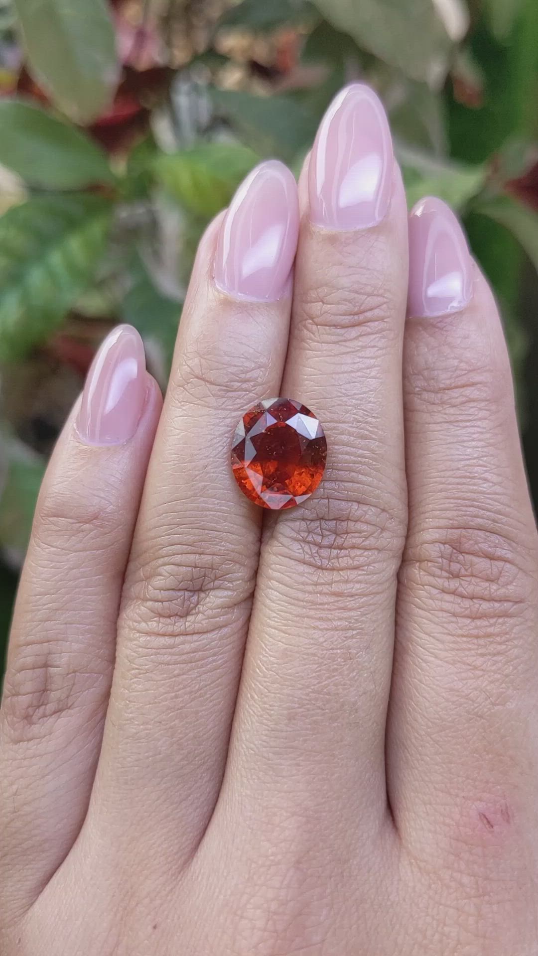 5.88 Ct. Reddish Orange Hessonite Garnet from Madagascar Size Video