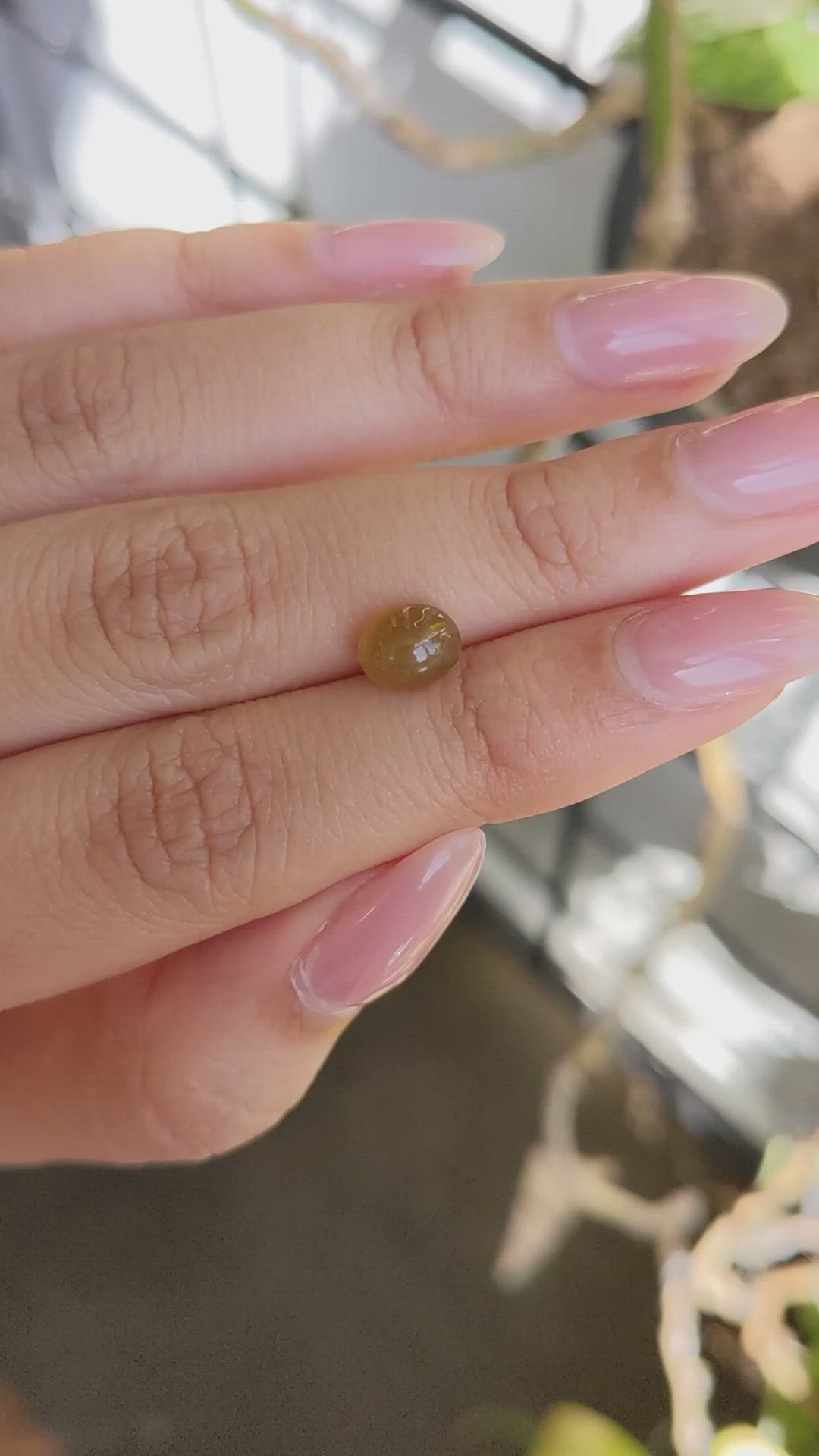 2.07 Ct. Yellowish Brown Cabochon Chrysoberyl from Ceylon (Sri Lanka) Size Video