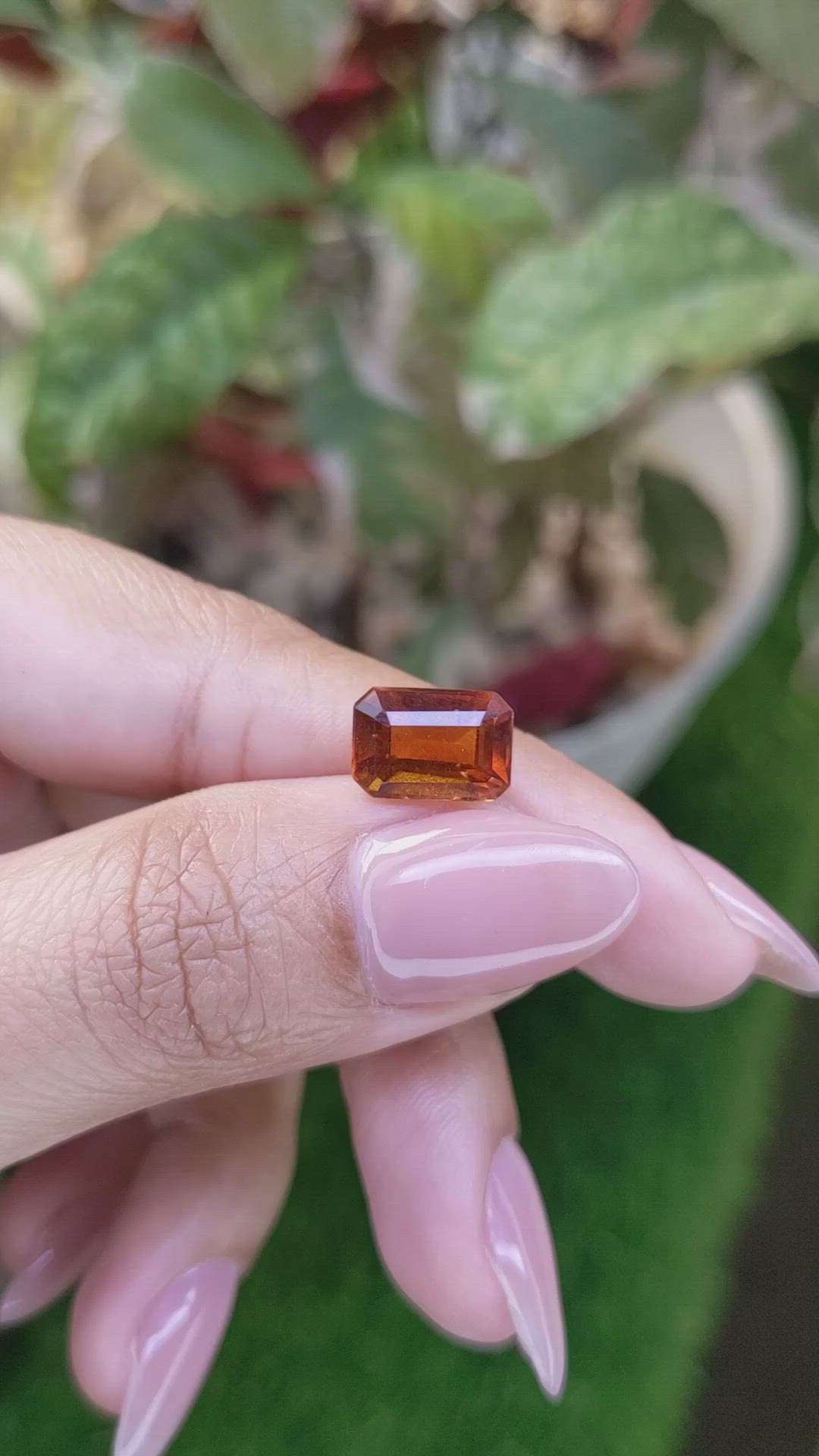 4.06 Ct. Reddish Orange Hessonite Garnet from Madagascar Size Video