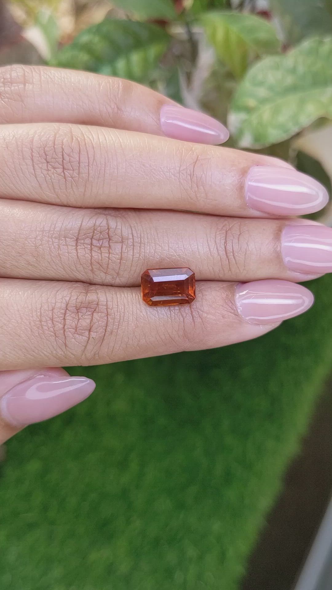 4.06 Ct. Reddish Orange Hessonite Garnet from Madagascar Size Video