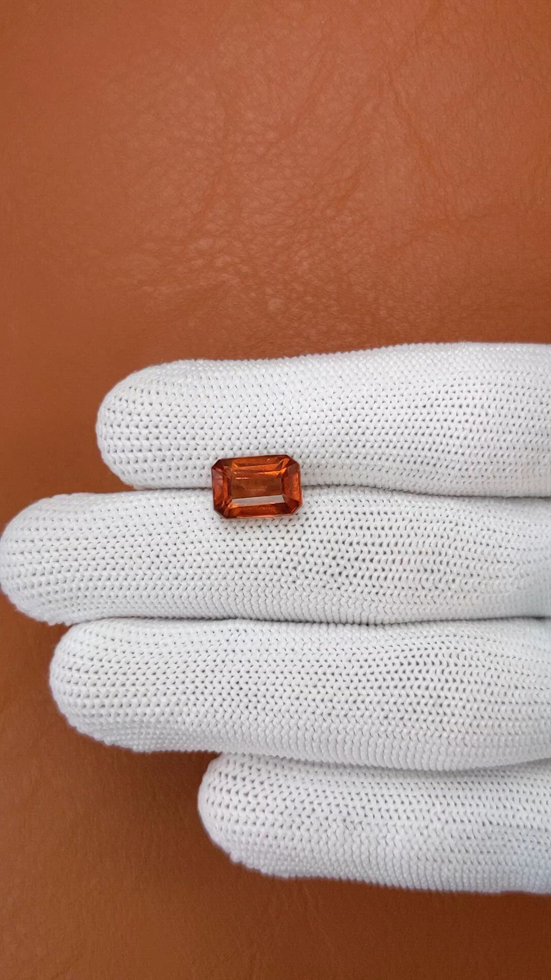 4.06 Ct. Reddish Orange Hessonite Garnet from Madagascar Size Video