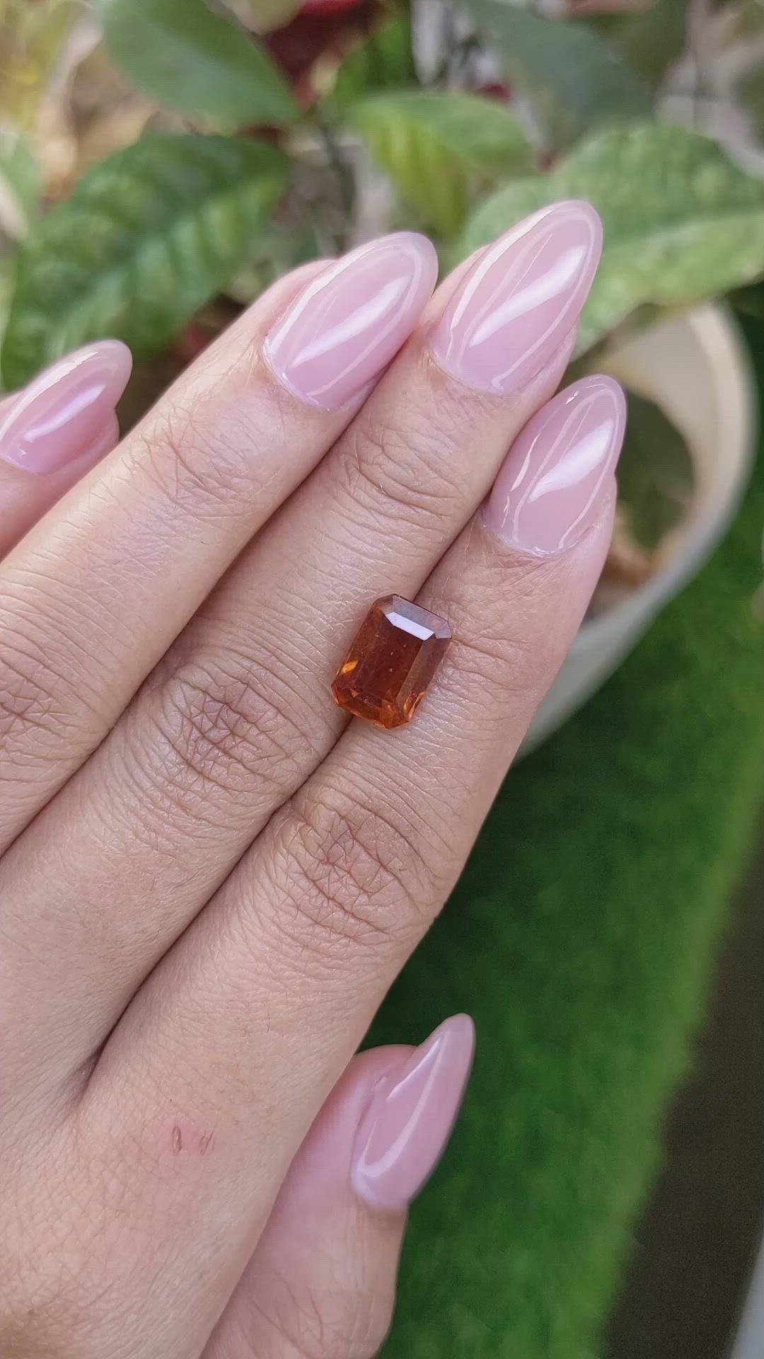 4.06 Ct. Reddish Orange Hessonite Garnet from Madagascar Size Video