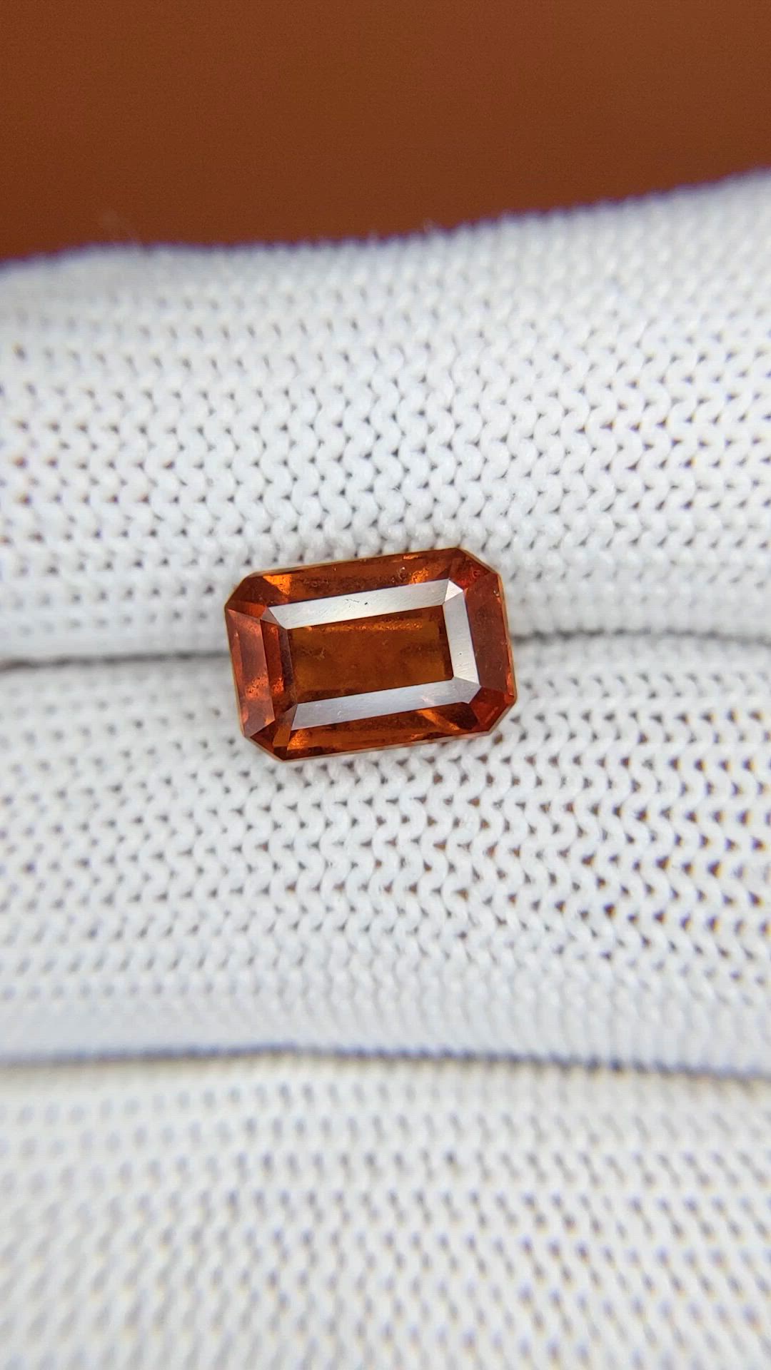 4.06 Ct. Reddish Orange Hessonite Garnet from Madagascar Size Video