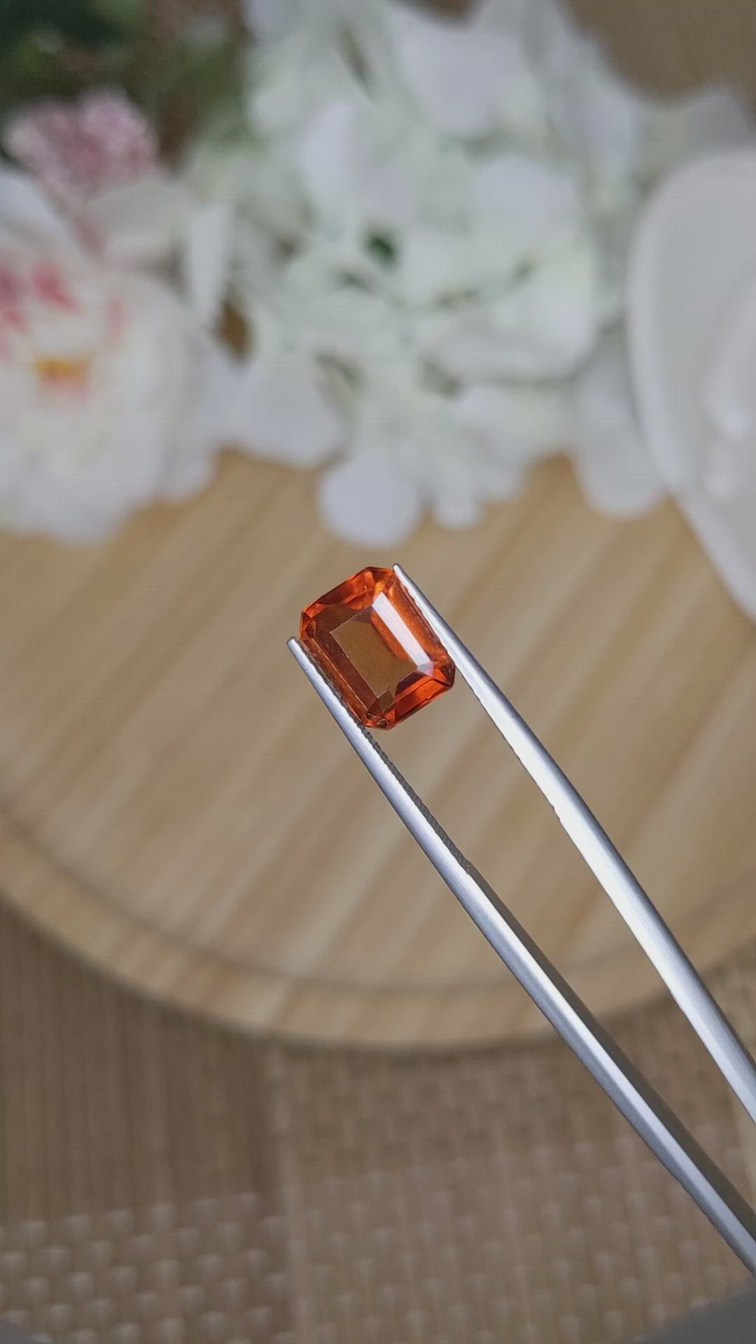 3.90 Ct. Reddish Orange Hessonite Garnet from Madagascar Size Video