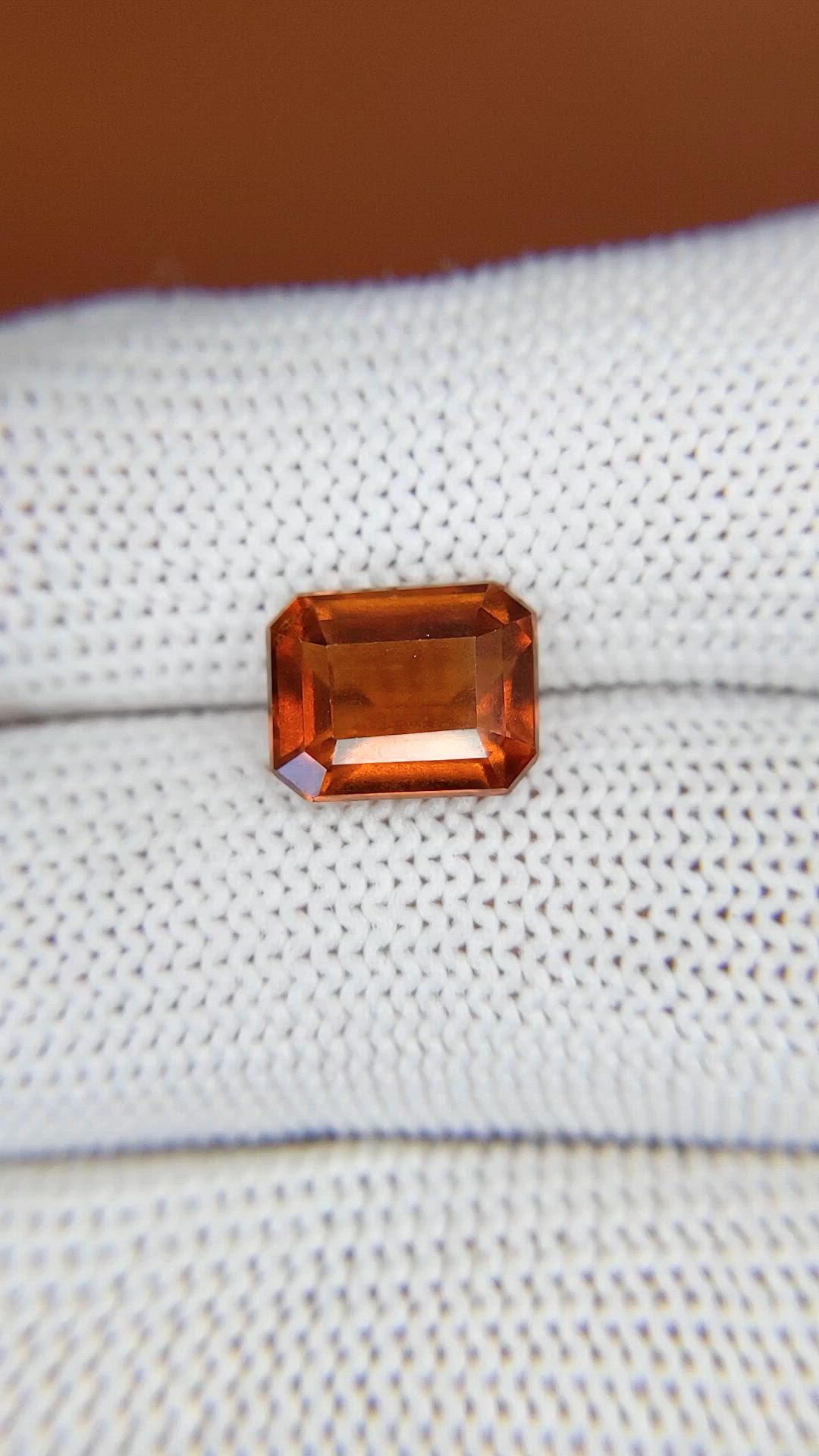 3.90 Ct. Reddish Orange Hessonite Garnet from Madagascar Size Video