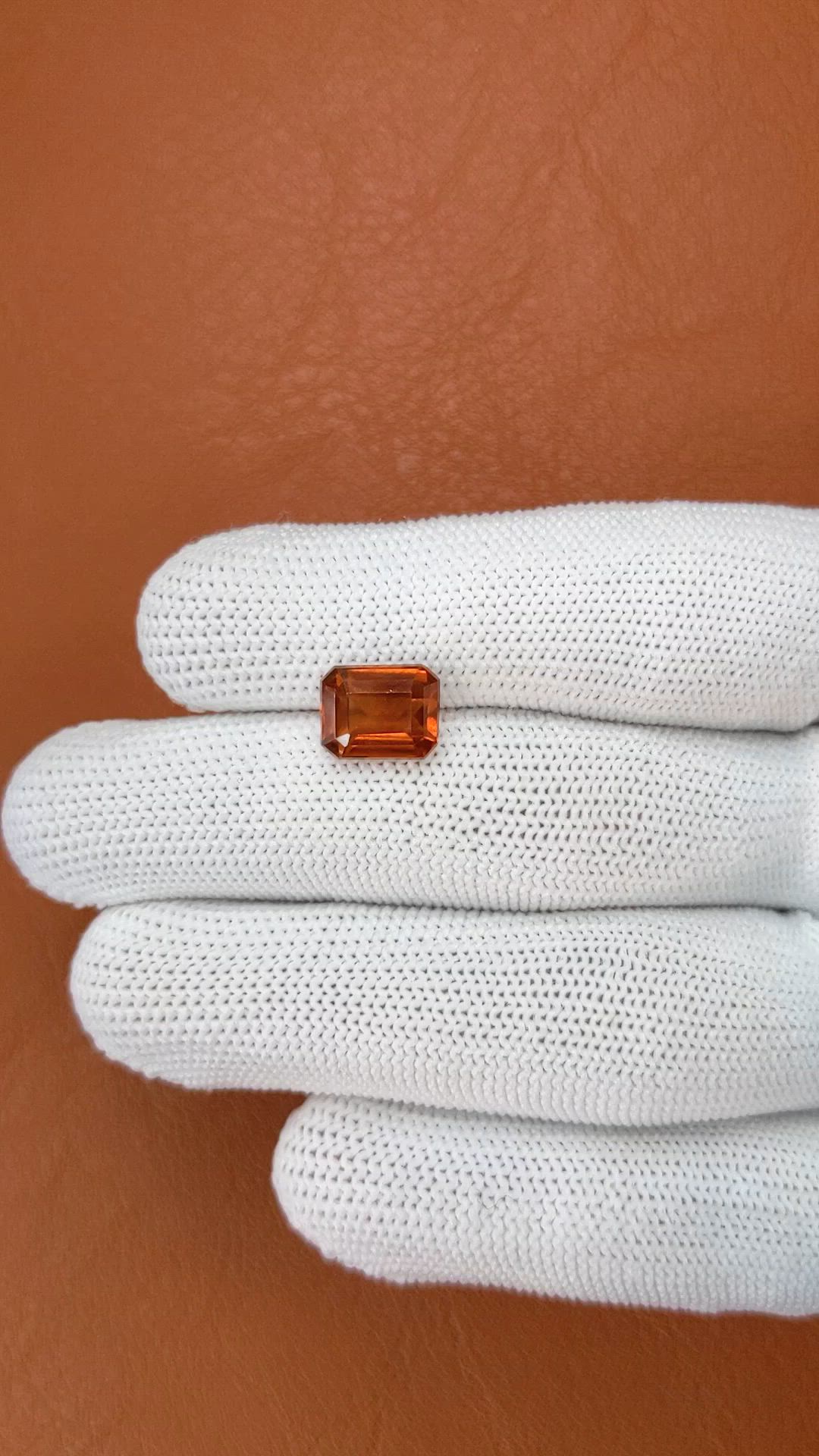 3.90 Ct. Reddish Orange Hessonite Garnet from Madagascar Size Video