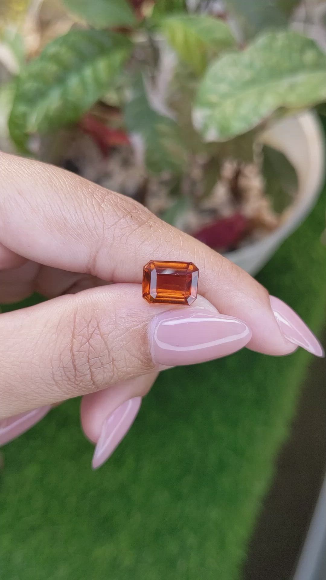 3.90 Ct. Reddish Orange Hessonite Garnet from Madagascar Size Video