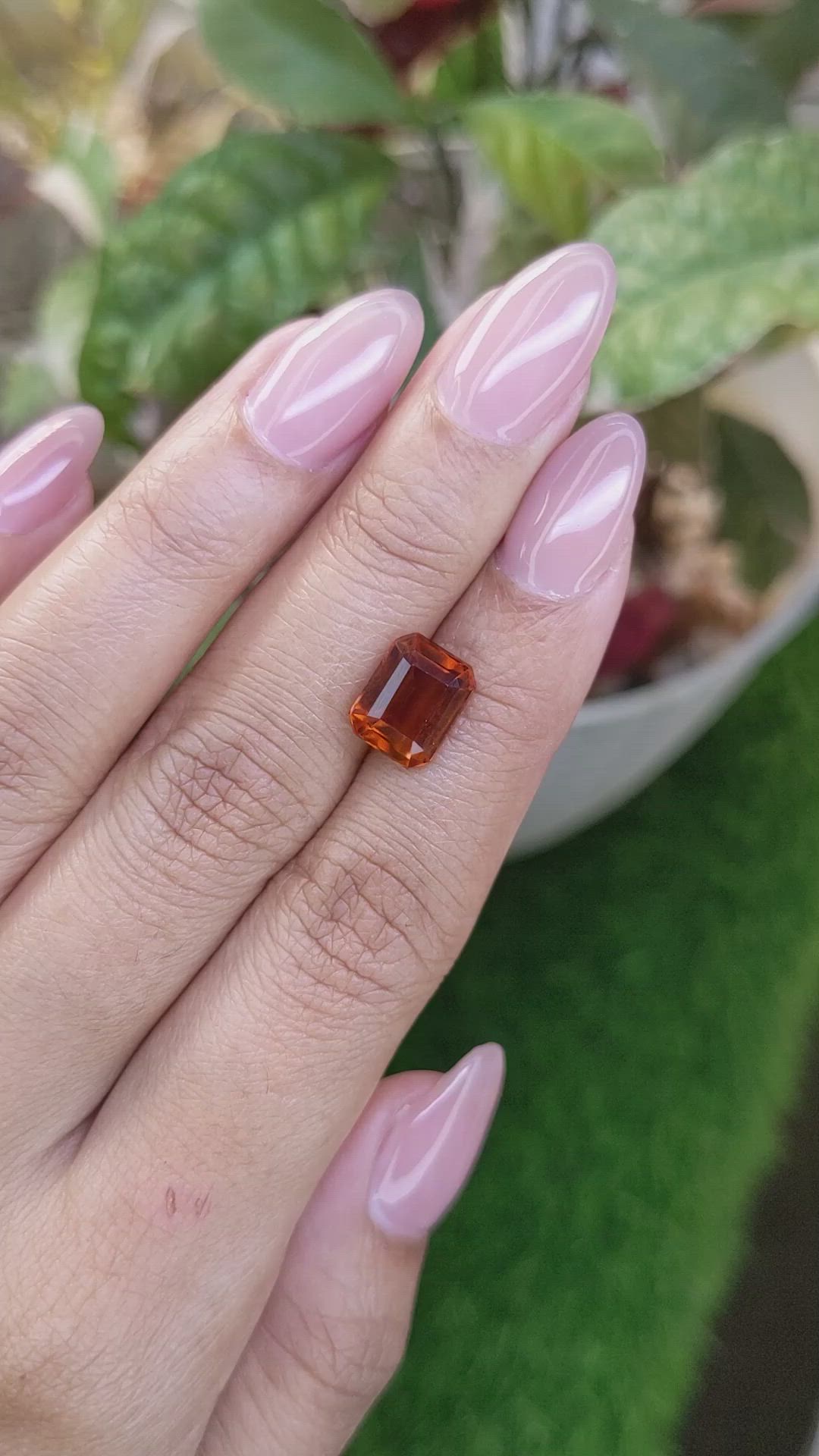 3.90 Ct. Reddish Orange Hessonite Garnet from Madagascar Size Video