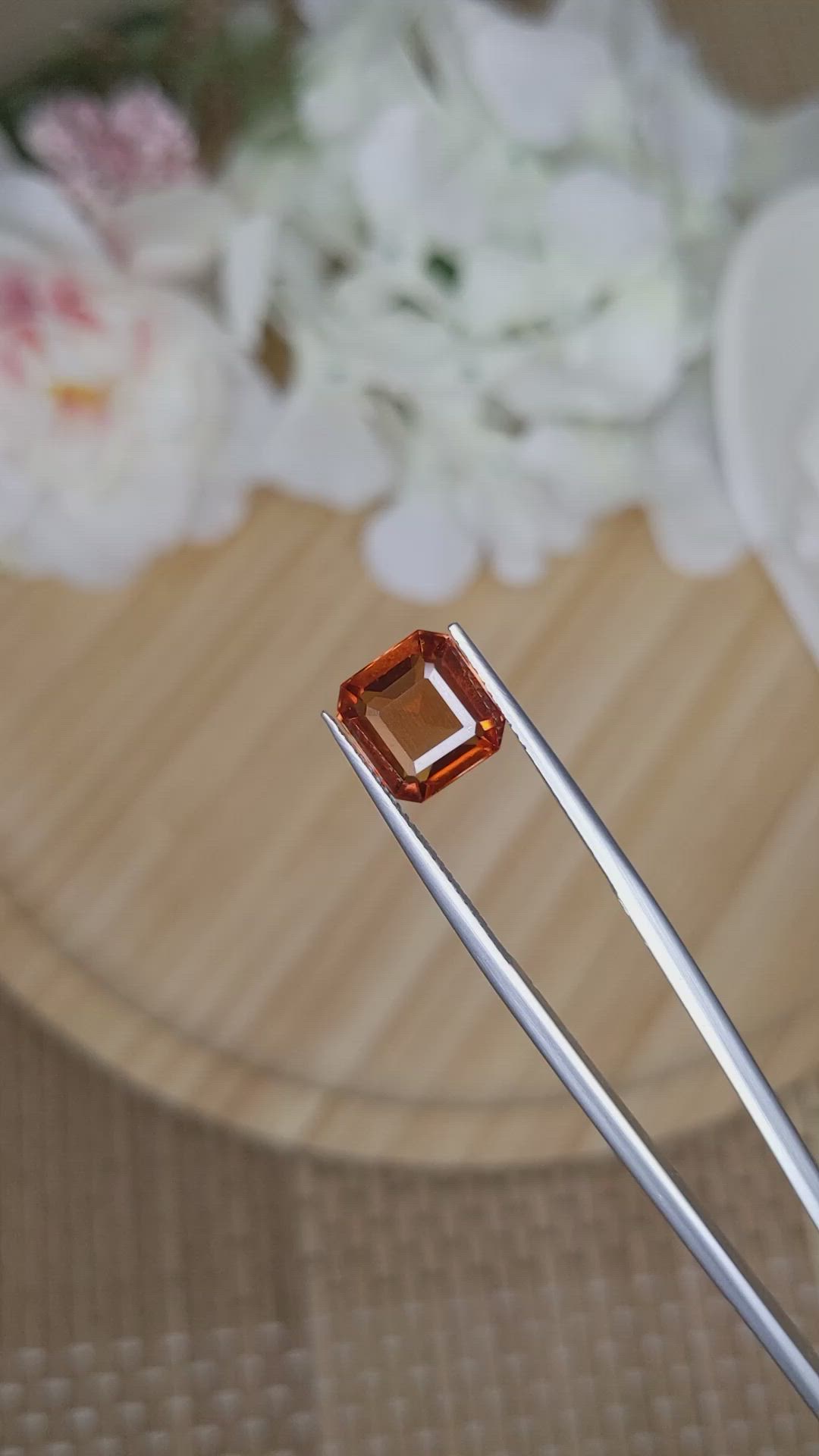 4.29 Ct. Reddish Orange Hessonite Garnet from Madagascar Size Video