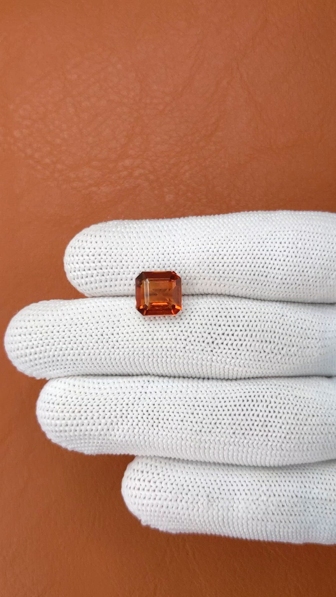 4.29 Ct. Reddish Orange Hessonite Garnet from Madagascar Size Video