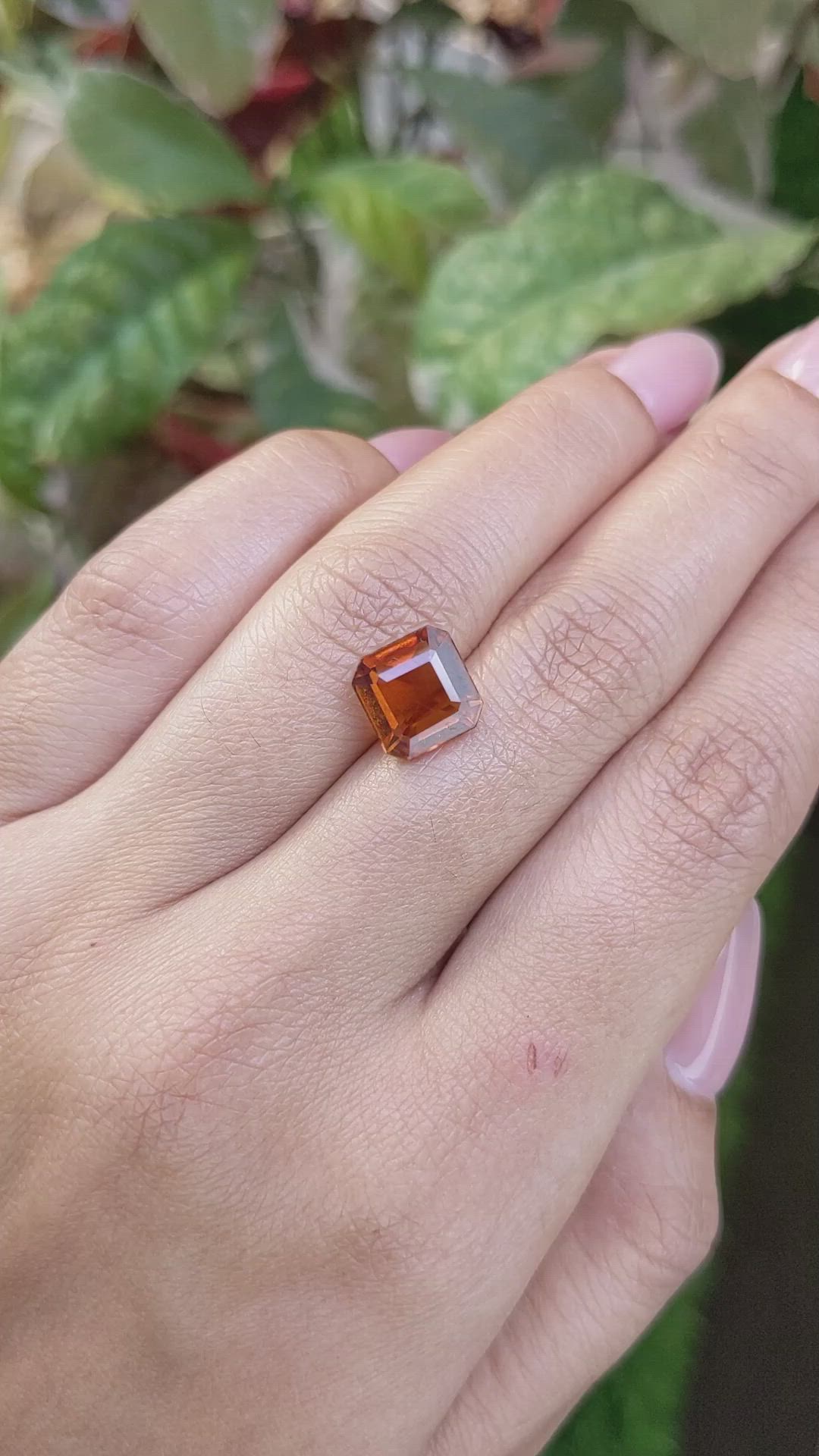 4.29 Ct. Reddish Orange Hessonite Garnet from Madagascar Size Video