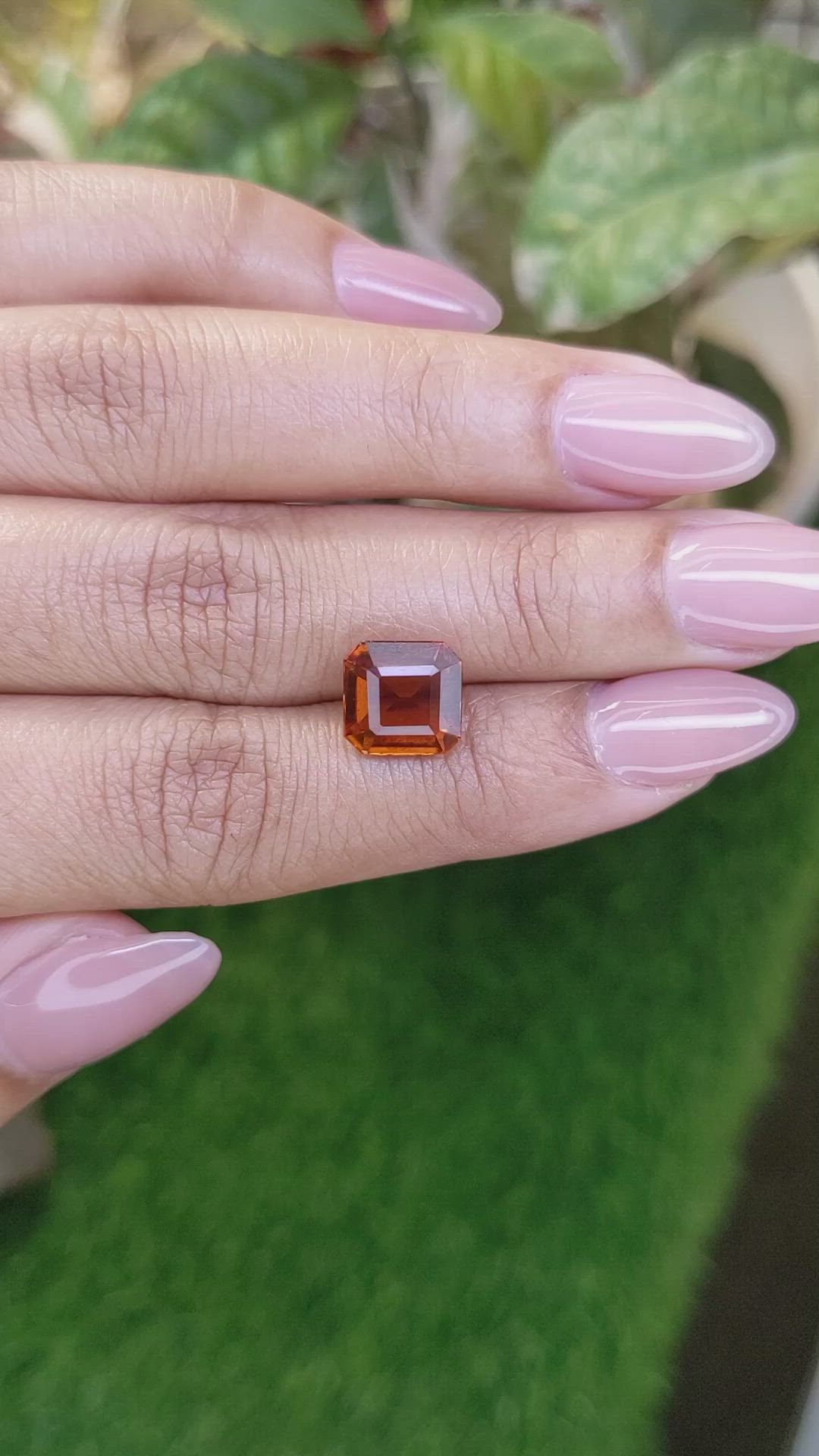 4.29 Ct. Reddish Orange Hessonite Garnet from Madagascar Size Video