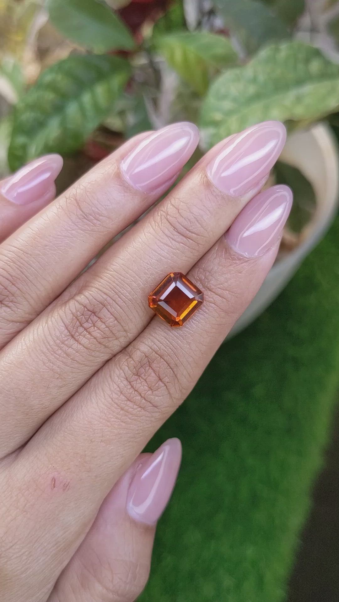 4.29 Ct. Reddish Orange Hessonite Garnet from Madagascar Size Video