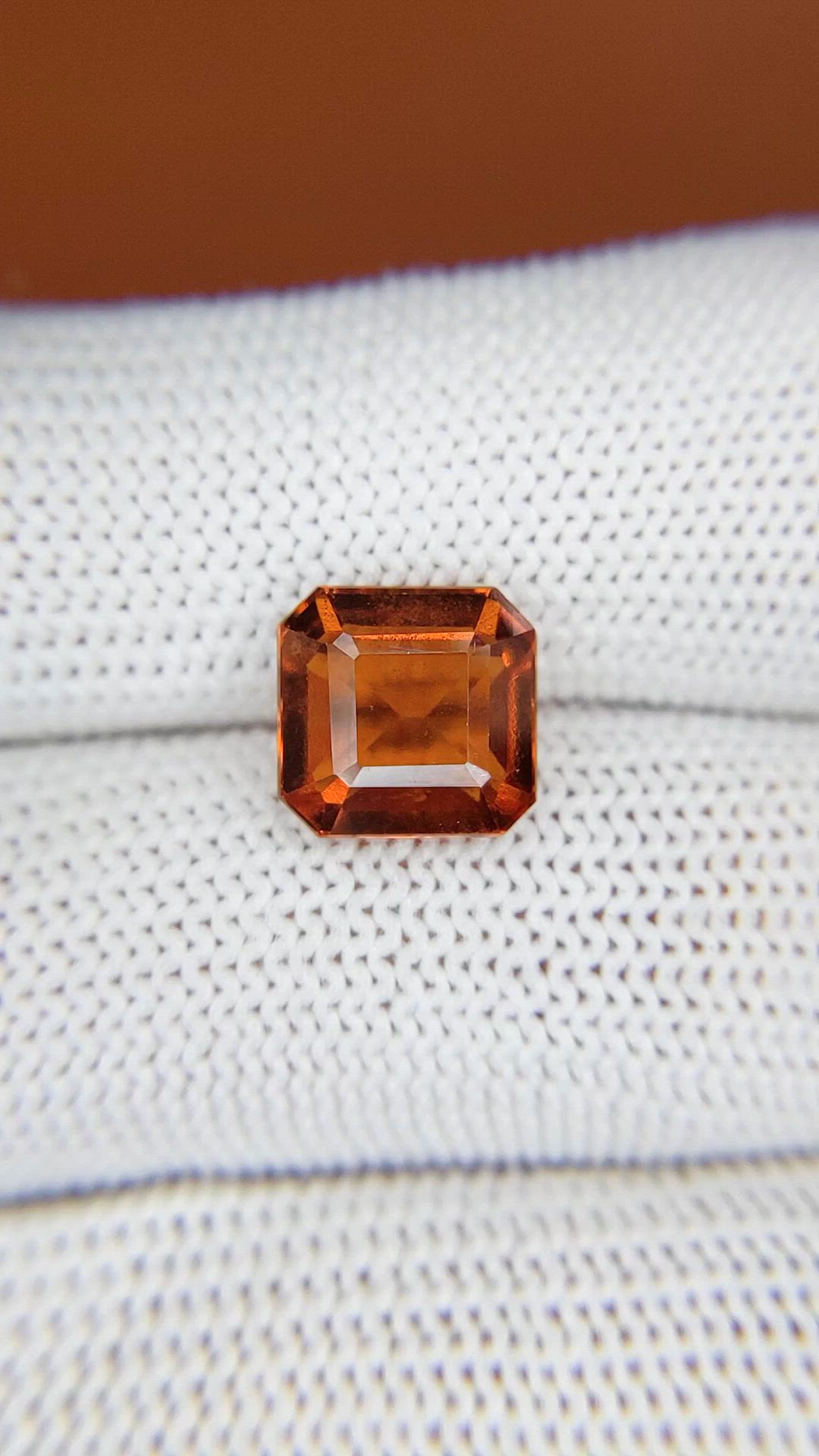 4.29 Ct. Reddish Orange Hessonite Garnet from Madagascar Size Video