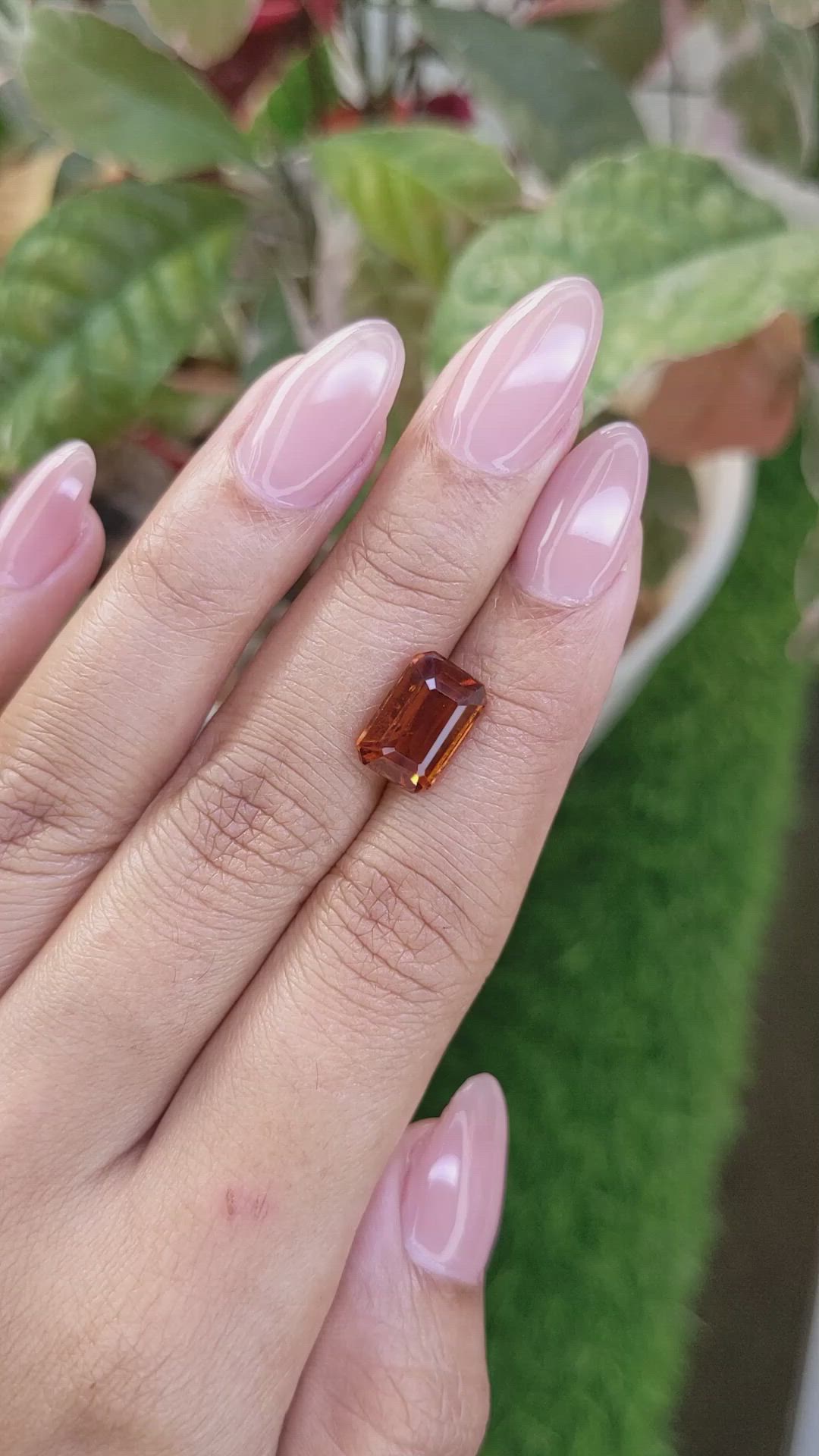 4.31 Ct. Reddish Orange Hessonite Garnet from Madagascar Size Video