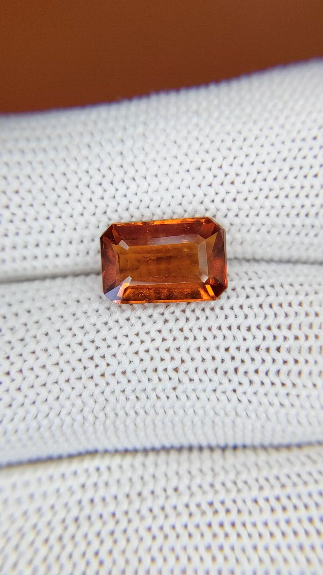 4.31 Ct. Reddish Orange Hessonite Garnet from Madagascar Size Video