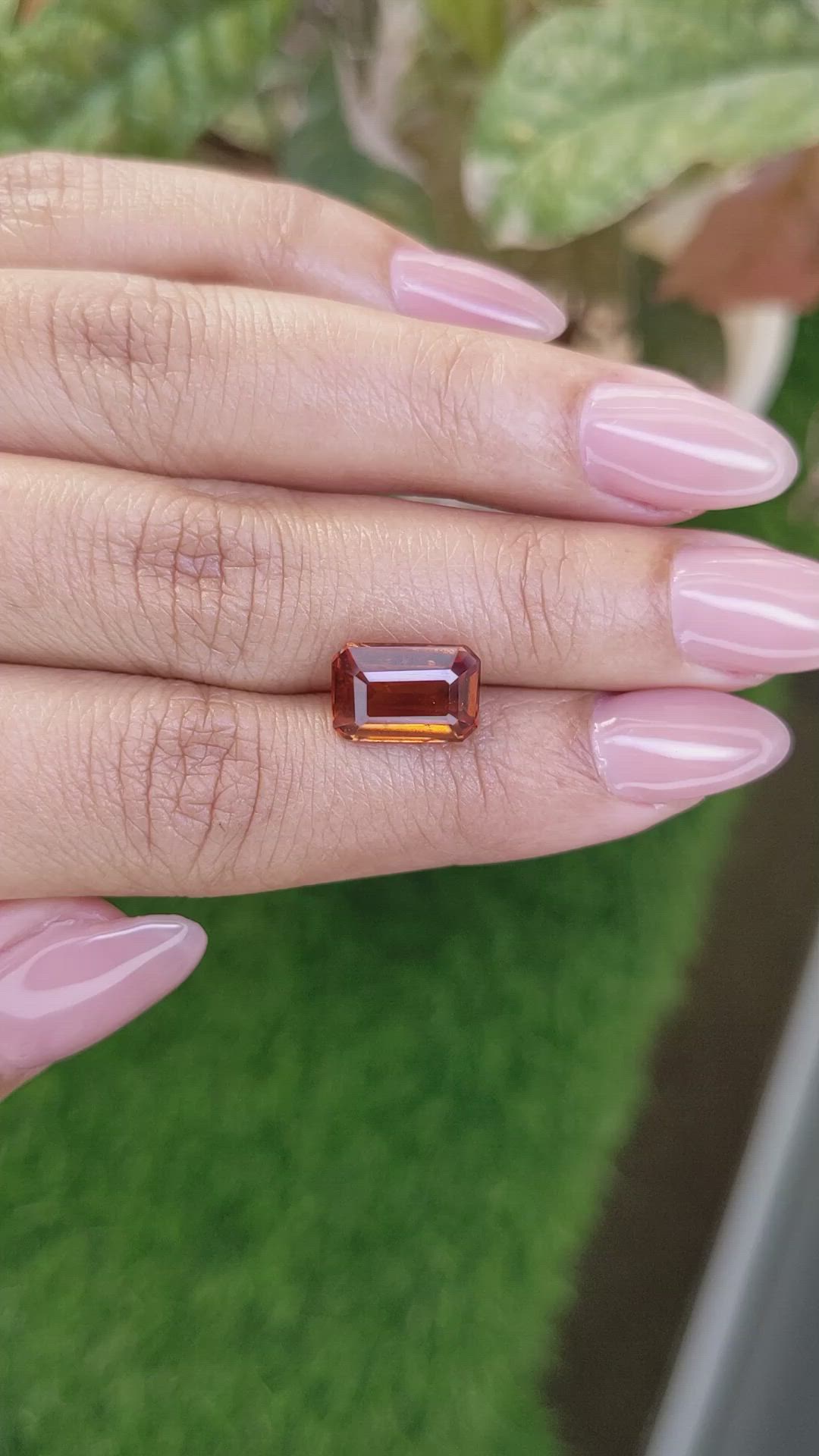 4.31 Ct. Reddish Orange Hessonite Garnet from Madagascar Size Video