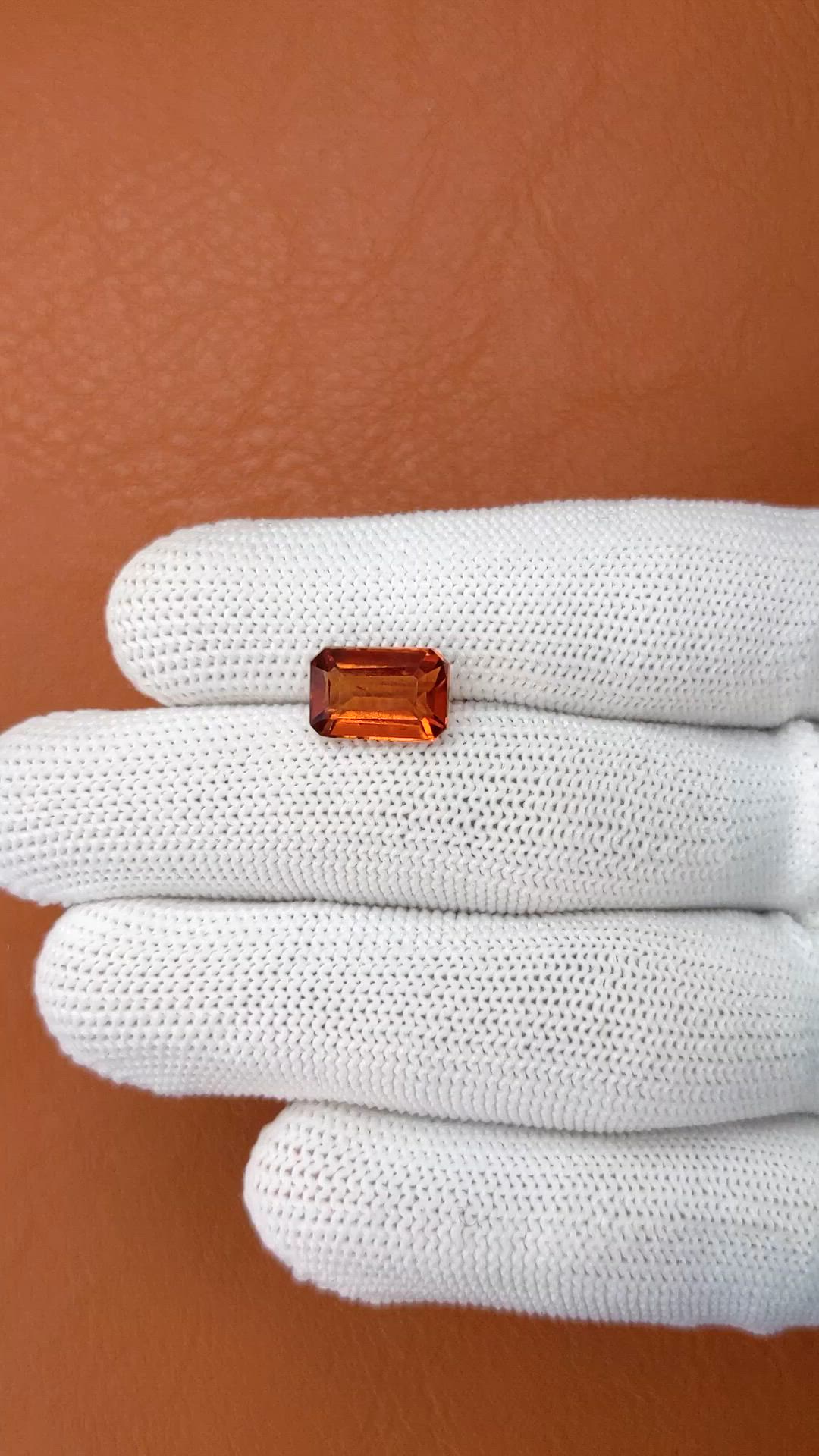 4.31 Ct. Reddish Orange Hessonite Garnet from Madagascar Size Video