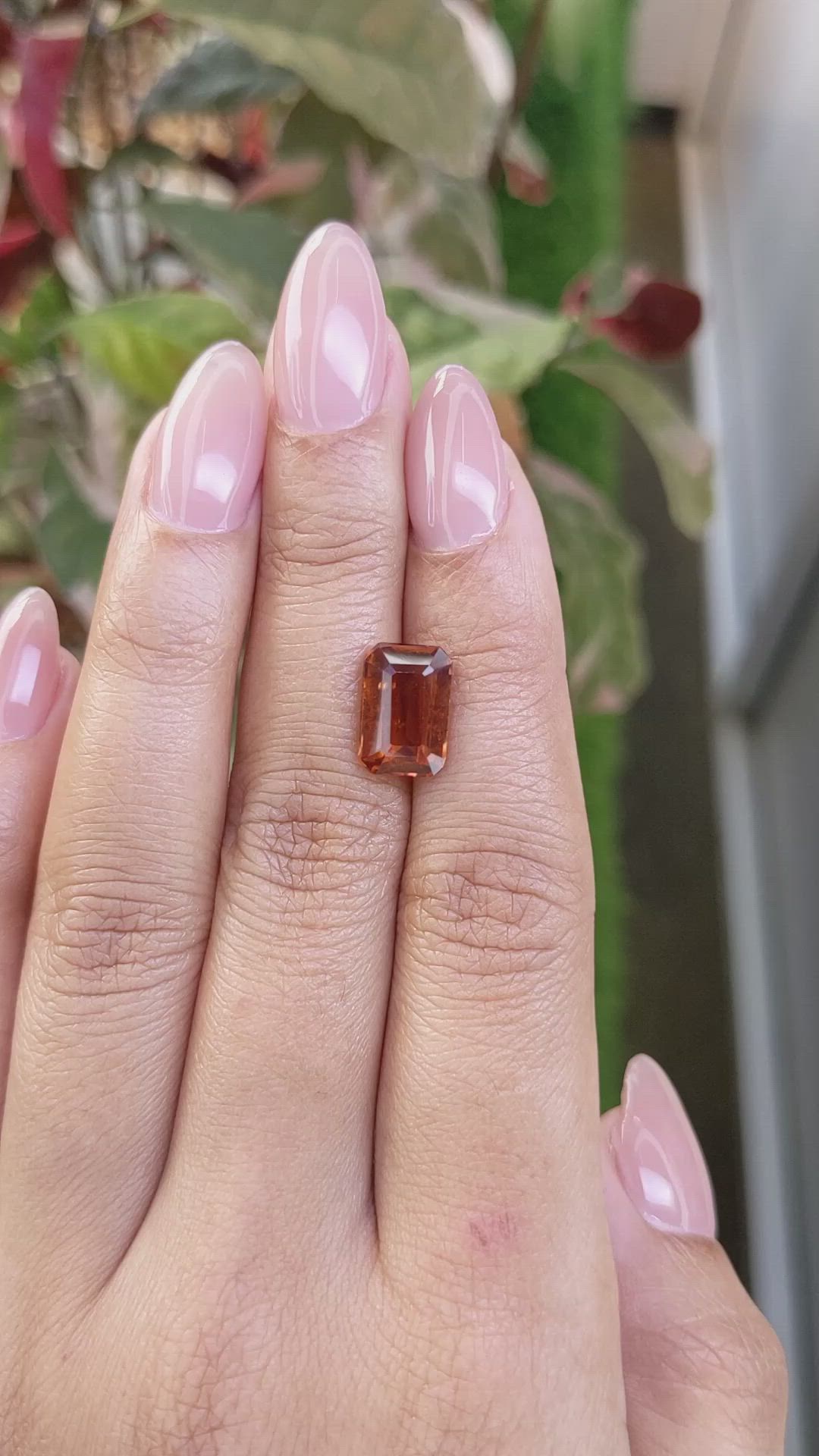 4.31 Ct. Reddish Orange Hessonite Garnet from Madagascar Size Video